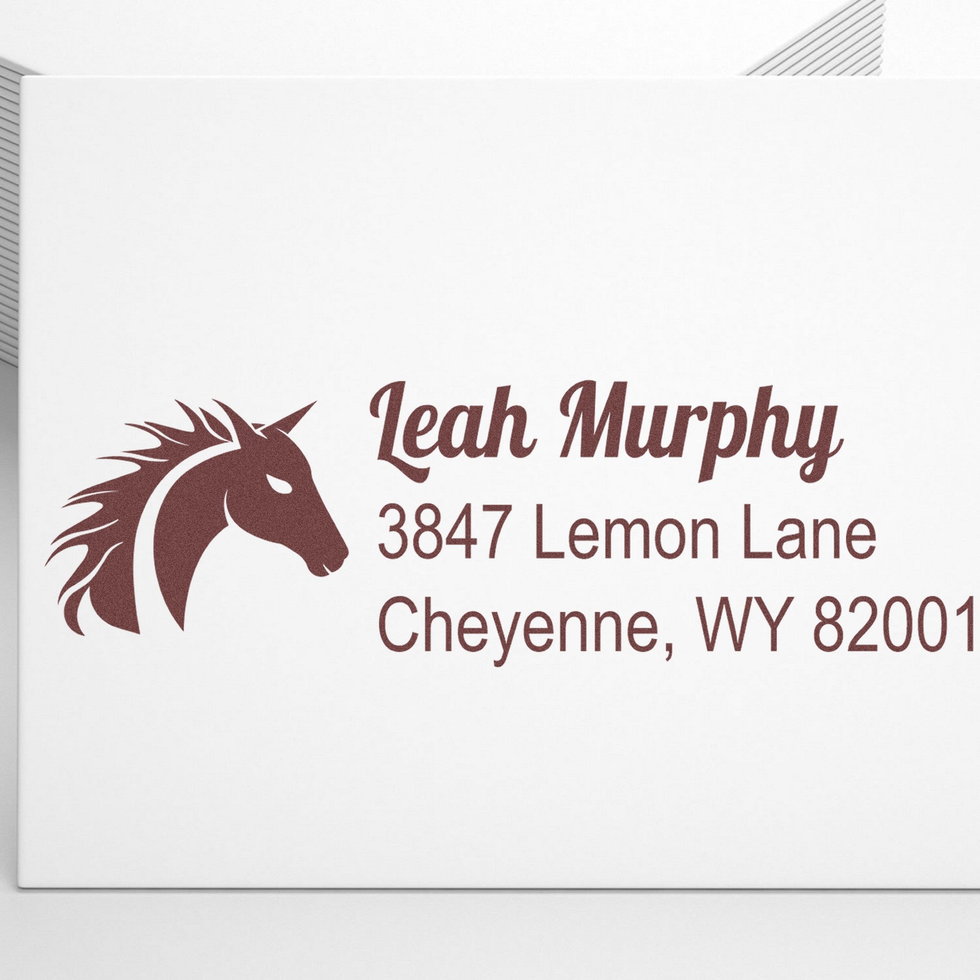 Emerald Green Horse Custom Return Address Rubber Stamp