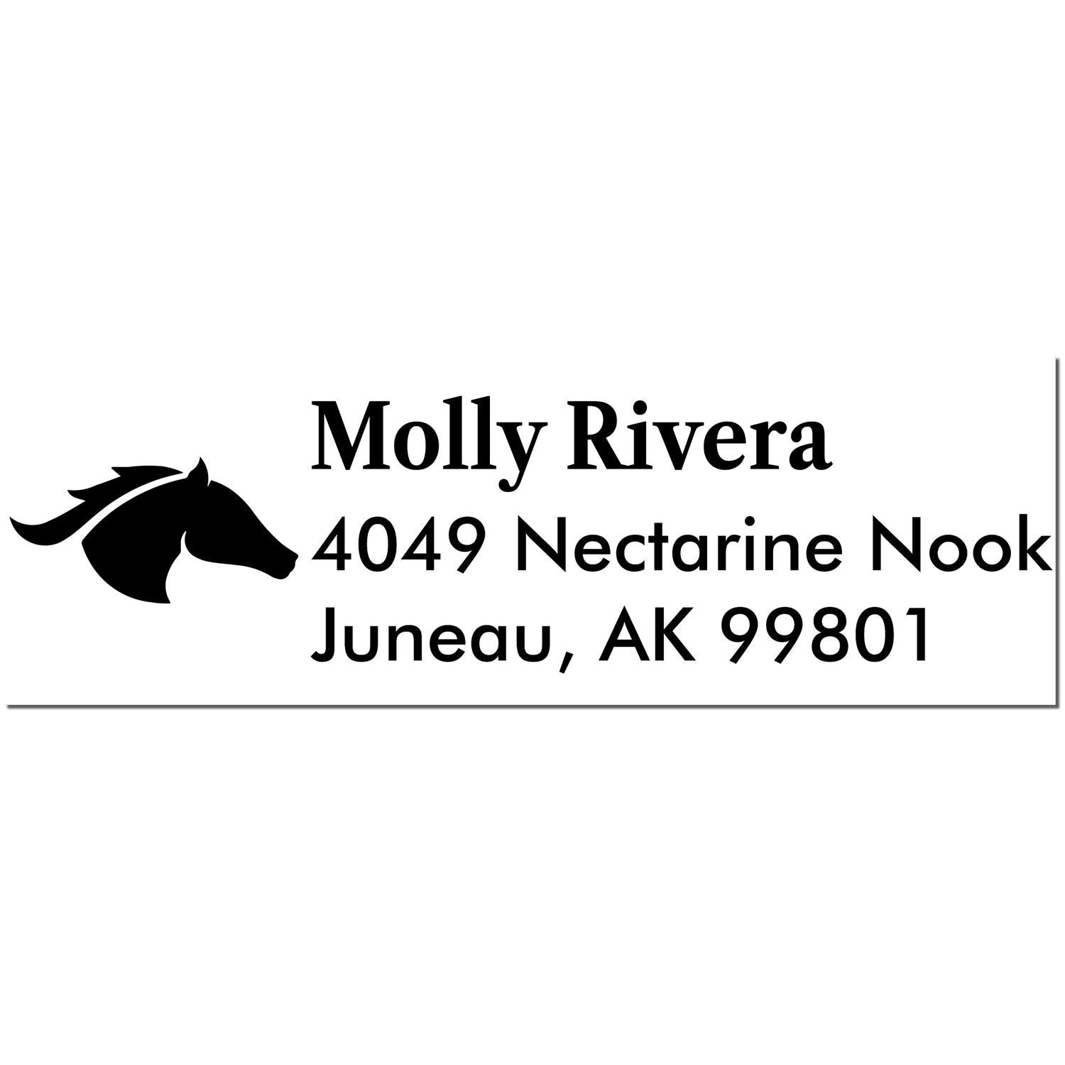 Slim Pre-Inked Ruby Red Horse Personalized Address Return Stamp