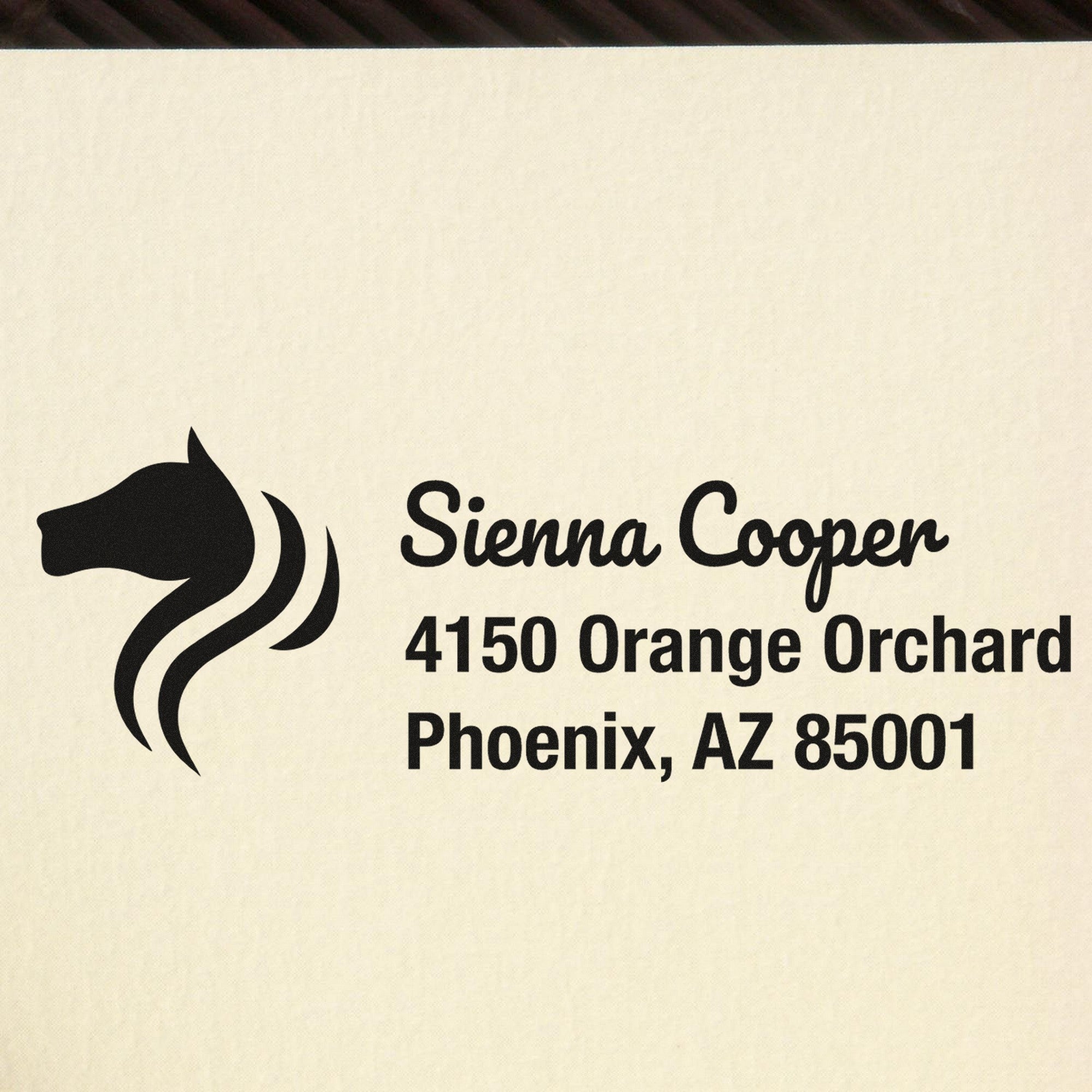 Self-Inking Silver Mist Equestrian Customizable Return Address Stamp