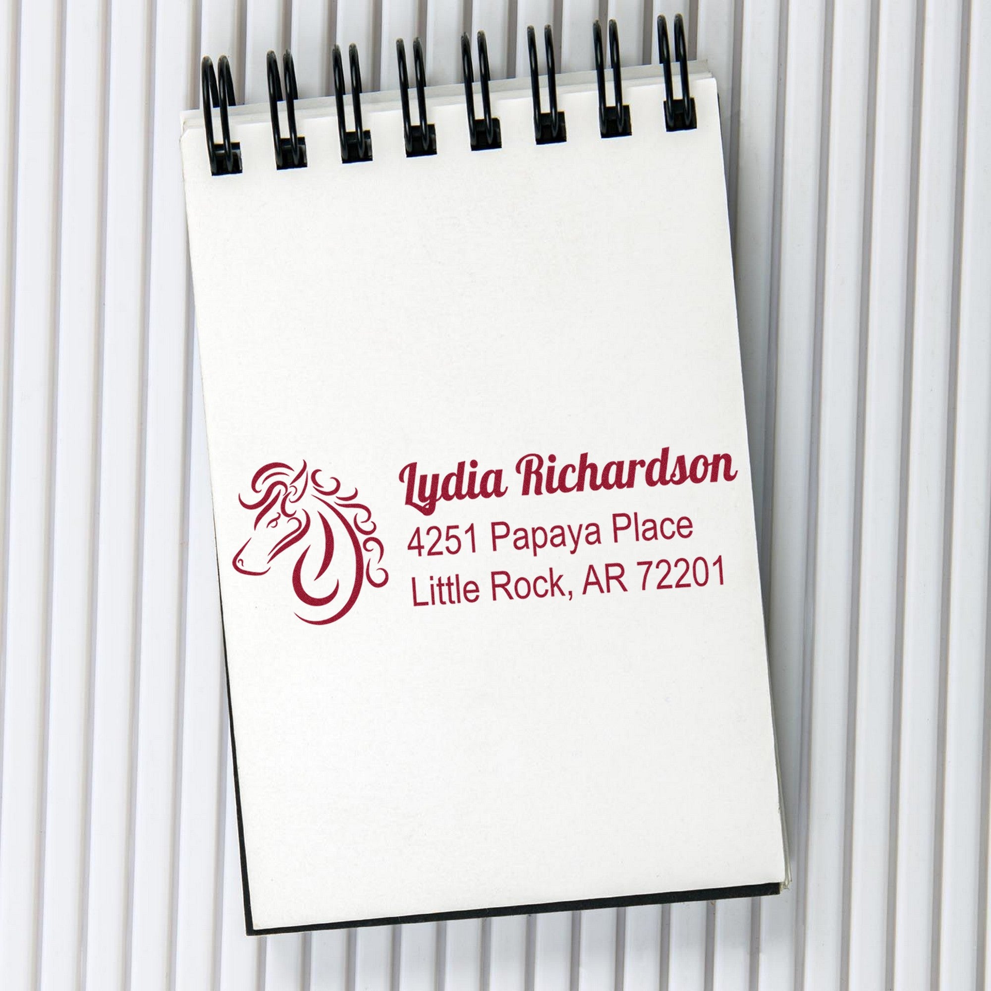 Radiant Ray Horse Custom Home Address Rubber Stamp