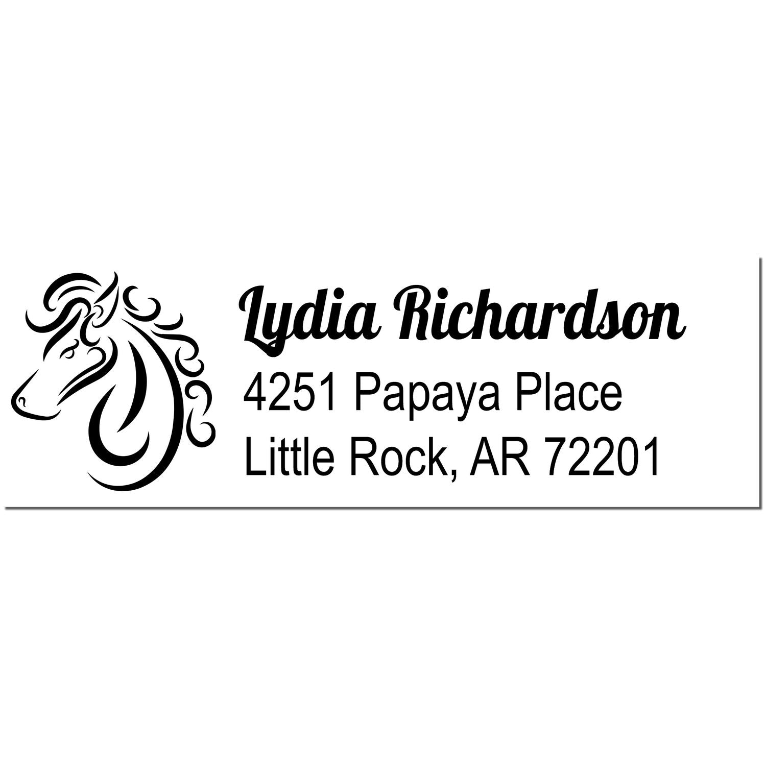 Radiant Ray Horse Custom Home Address Rubber Stamp