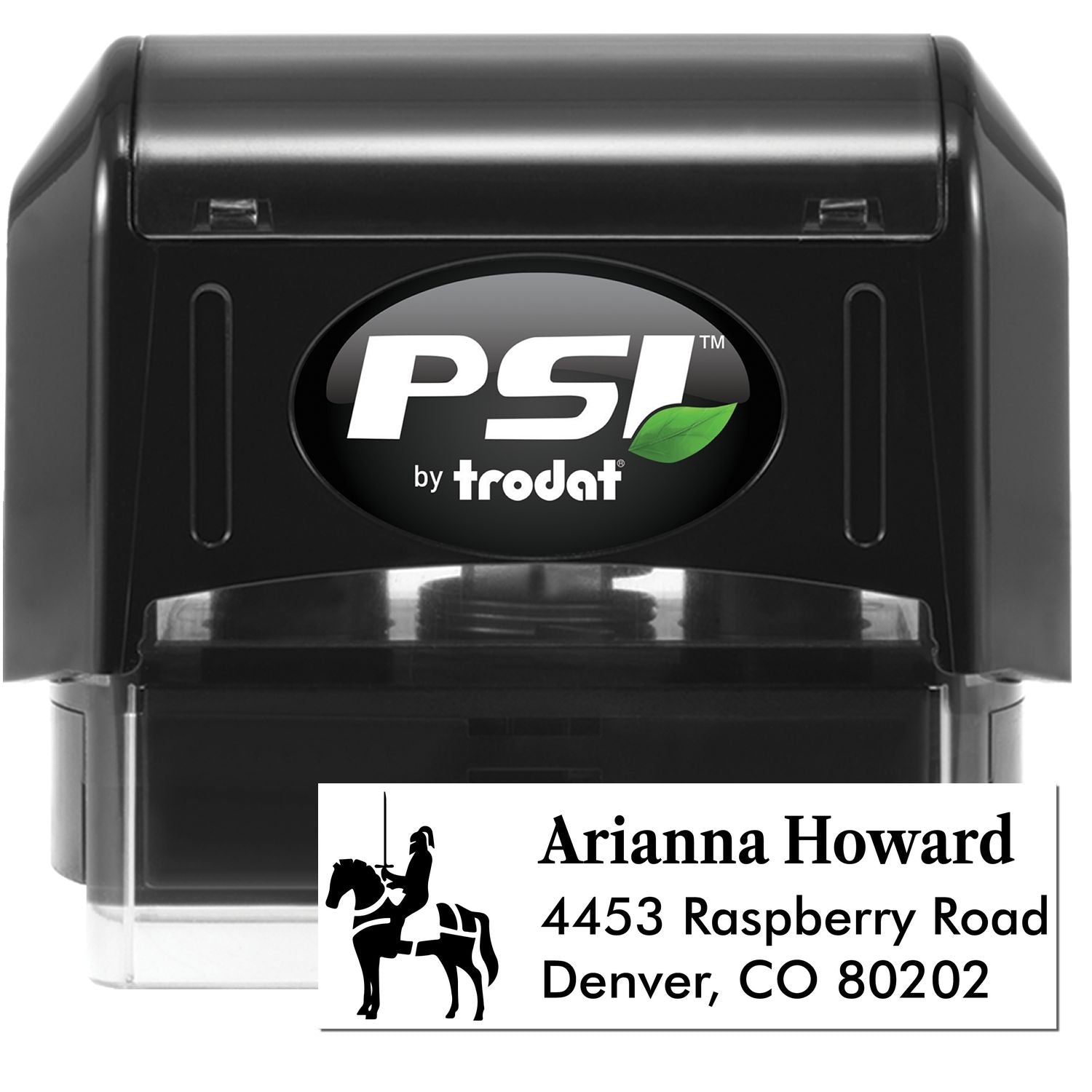 PSI Thundering Hooves Steed Handmade Return Address Pre-Inked Stamp