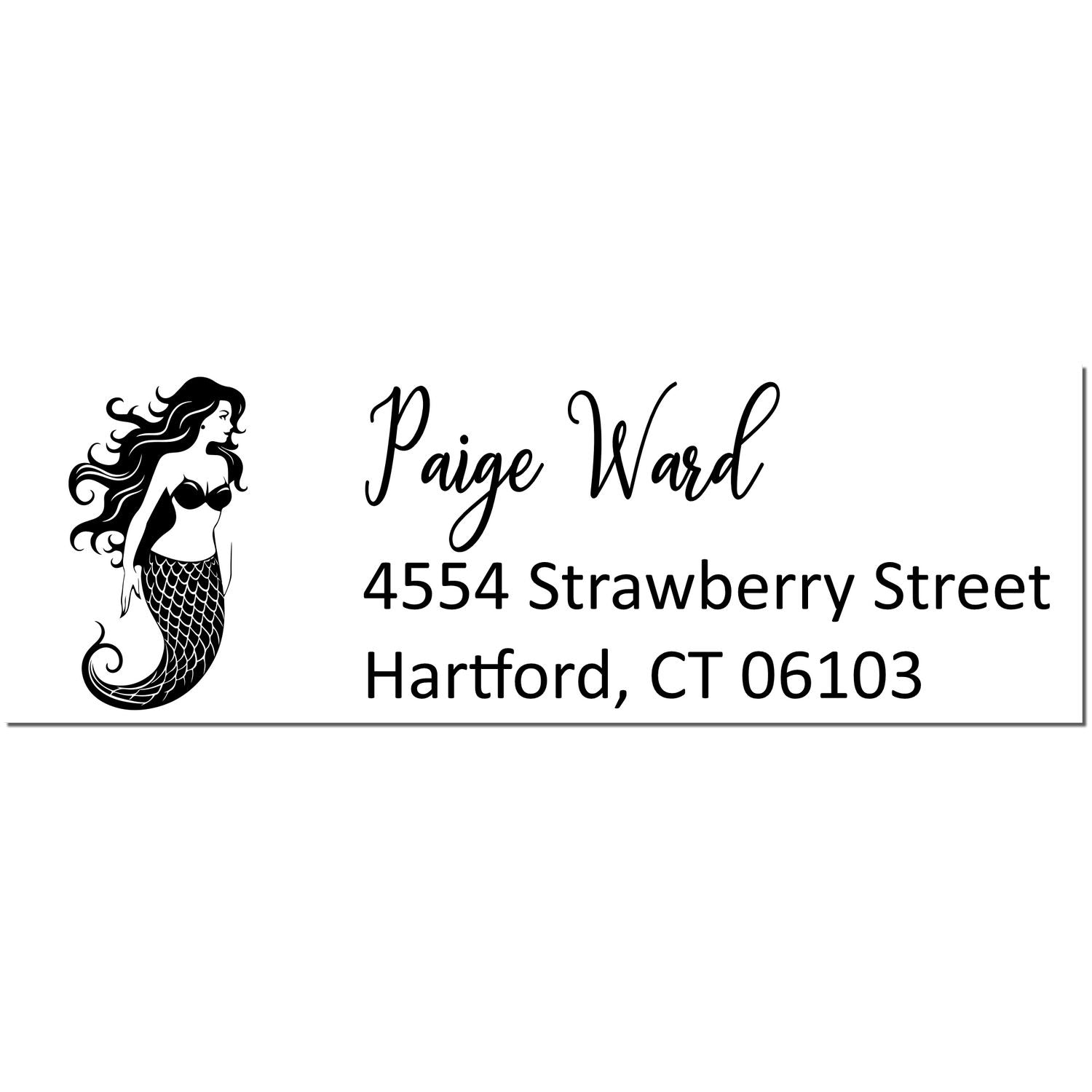 Siren's Call Mermaid Custom Address Rubber Stamp