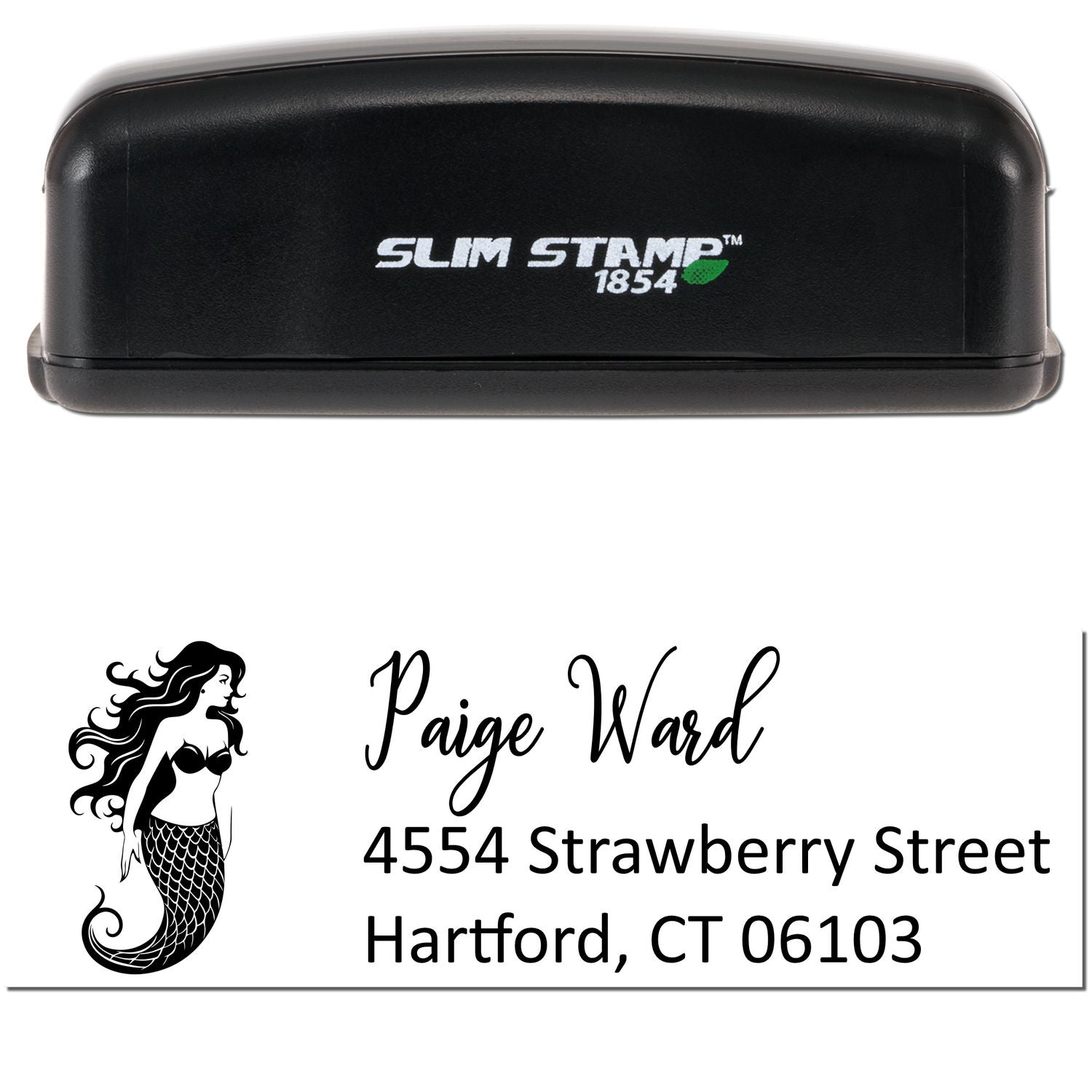 Slim Pre-Inked Siren's Call Customized New Address Stamp