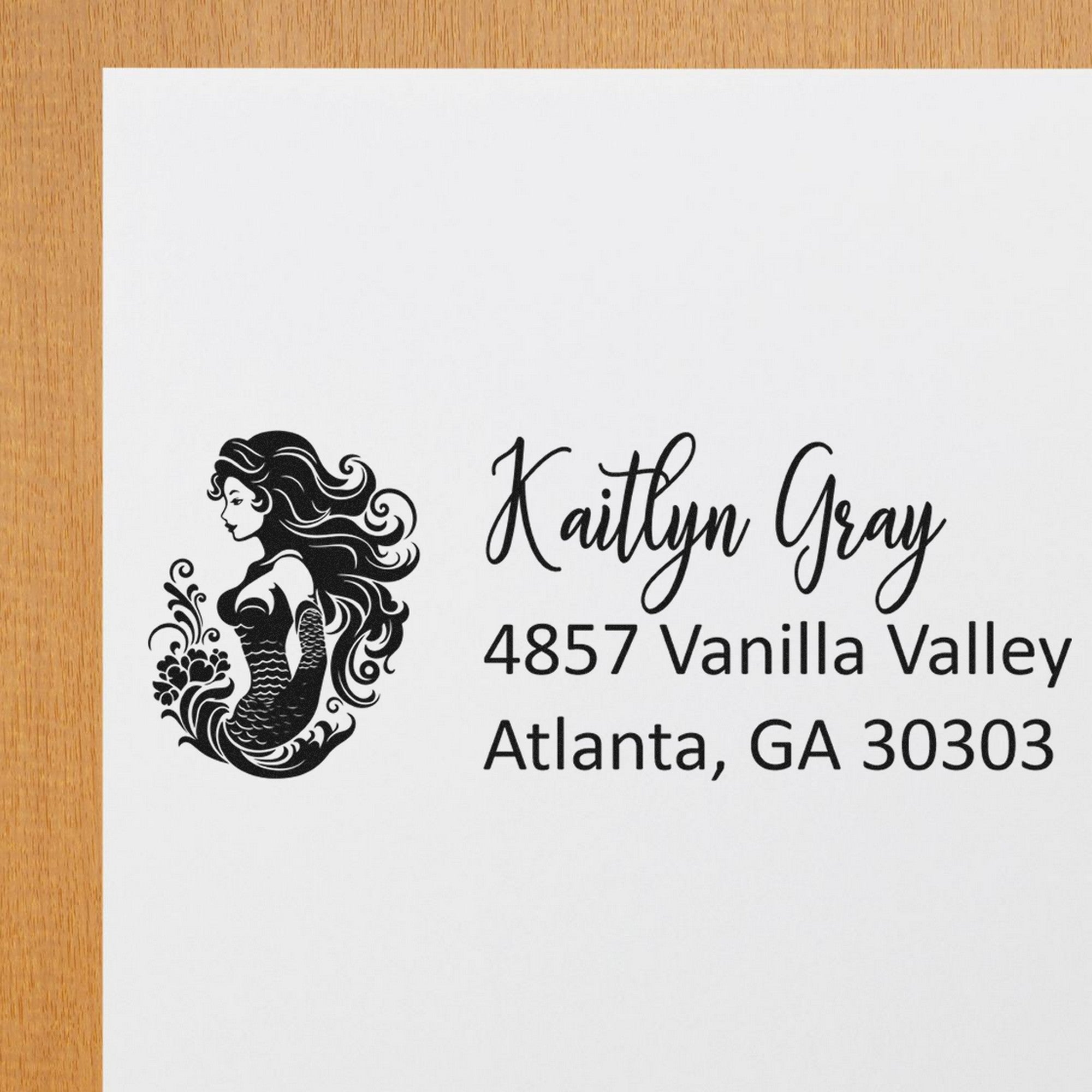 Self-Inking Mermaid's Whisper Custom Home Address For Envelopes Stamp