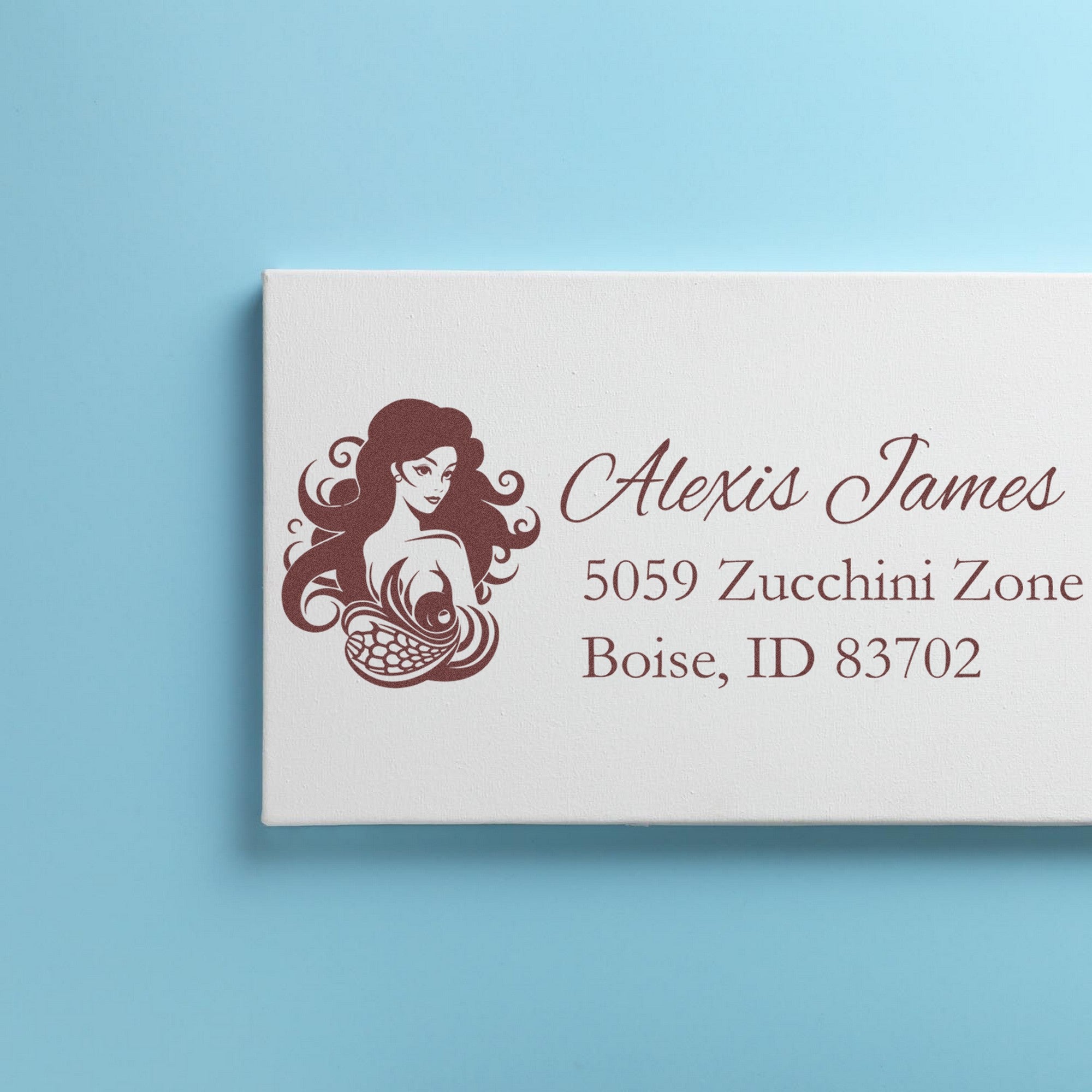 Pearl Princess Mermaid Custom Home Address Rubber Stamp