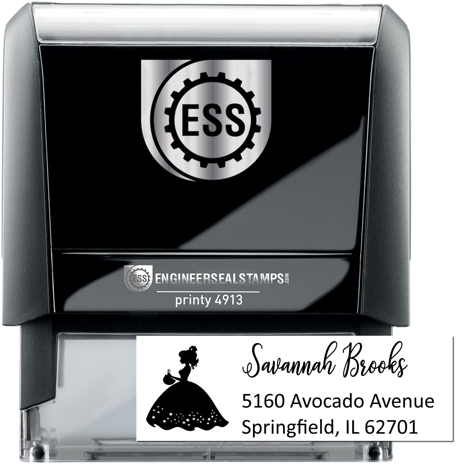 Self-Inking Radiant Aurora Princess Customizable Address Stamp