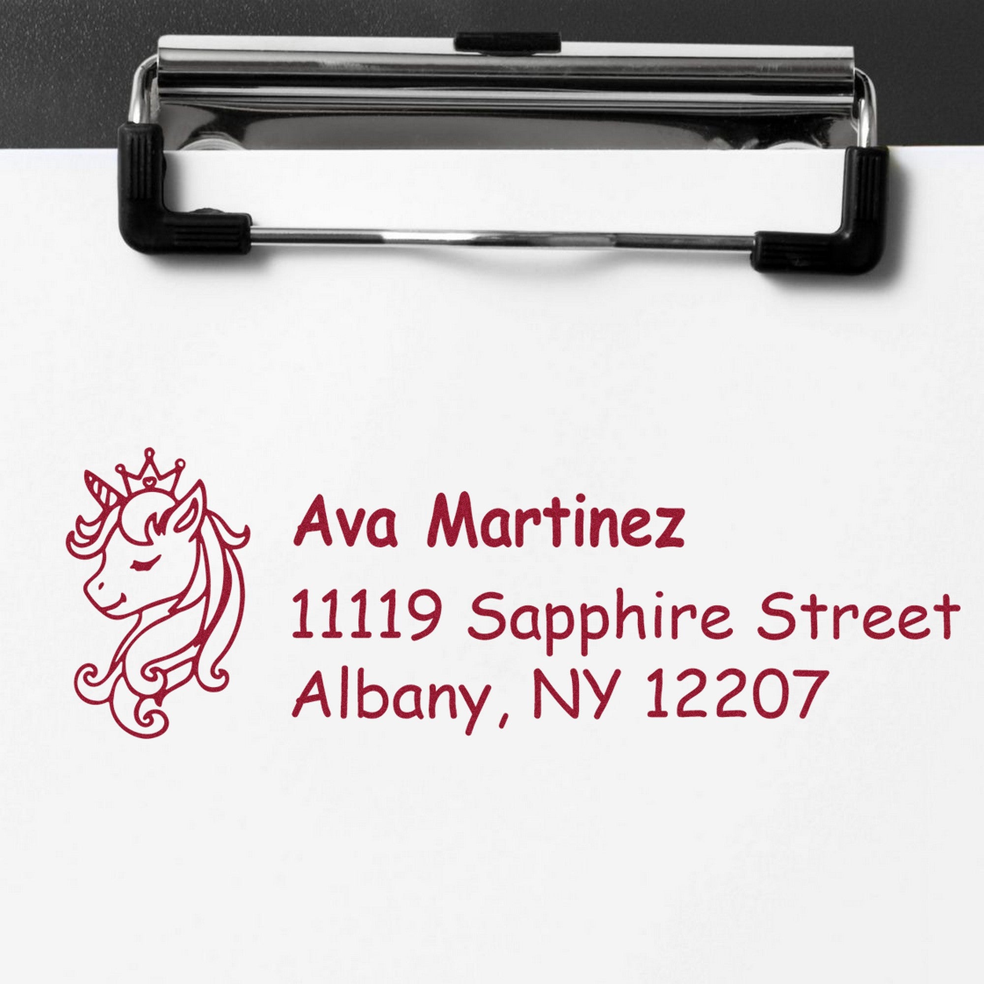 Sapphire Sapphireglow Unicorn Customize Address Rubber Stamp