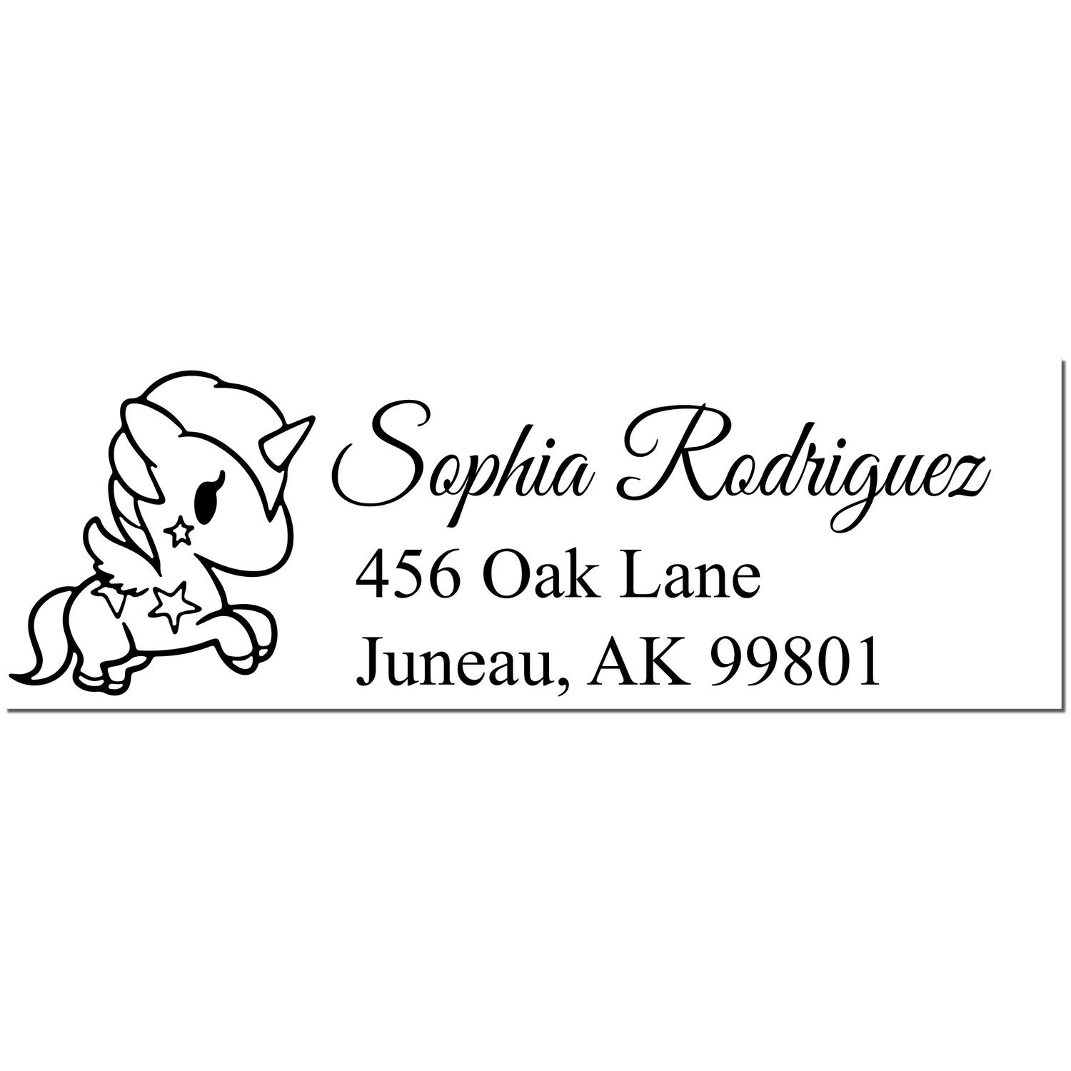 Self-Inking Enchanted Aurelia Magical Unicorn Custom Home Address Stamp