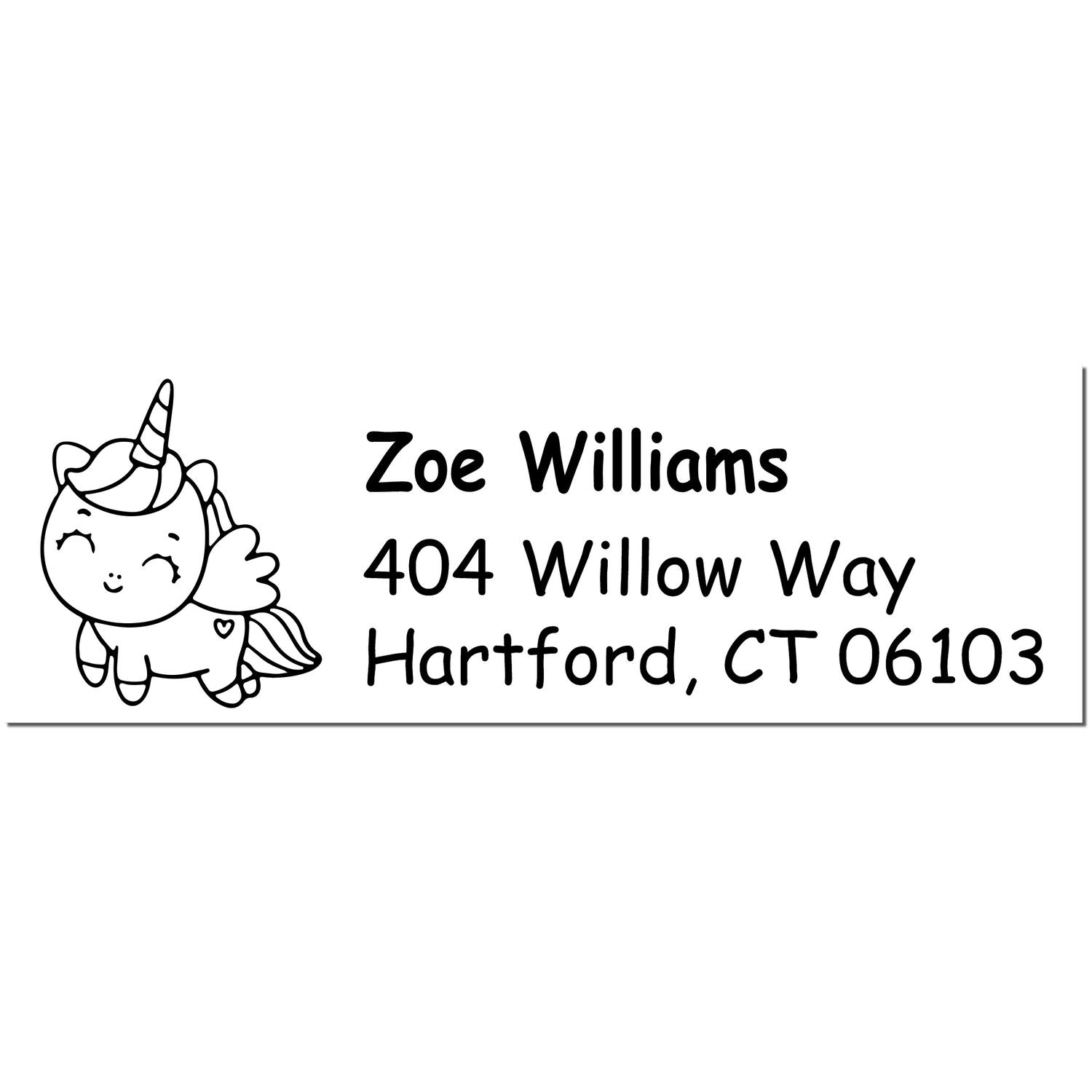 Gleaming Sparklemane Unicorn Customize New Address Rubber Stamp