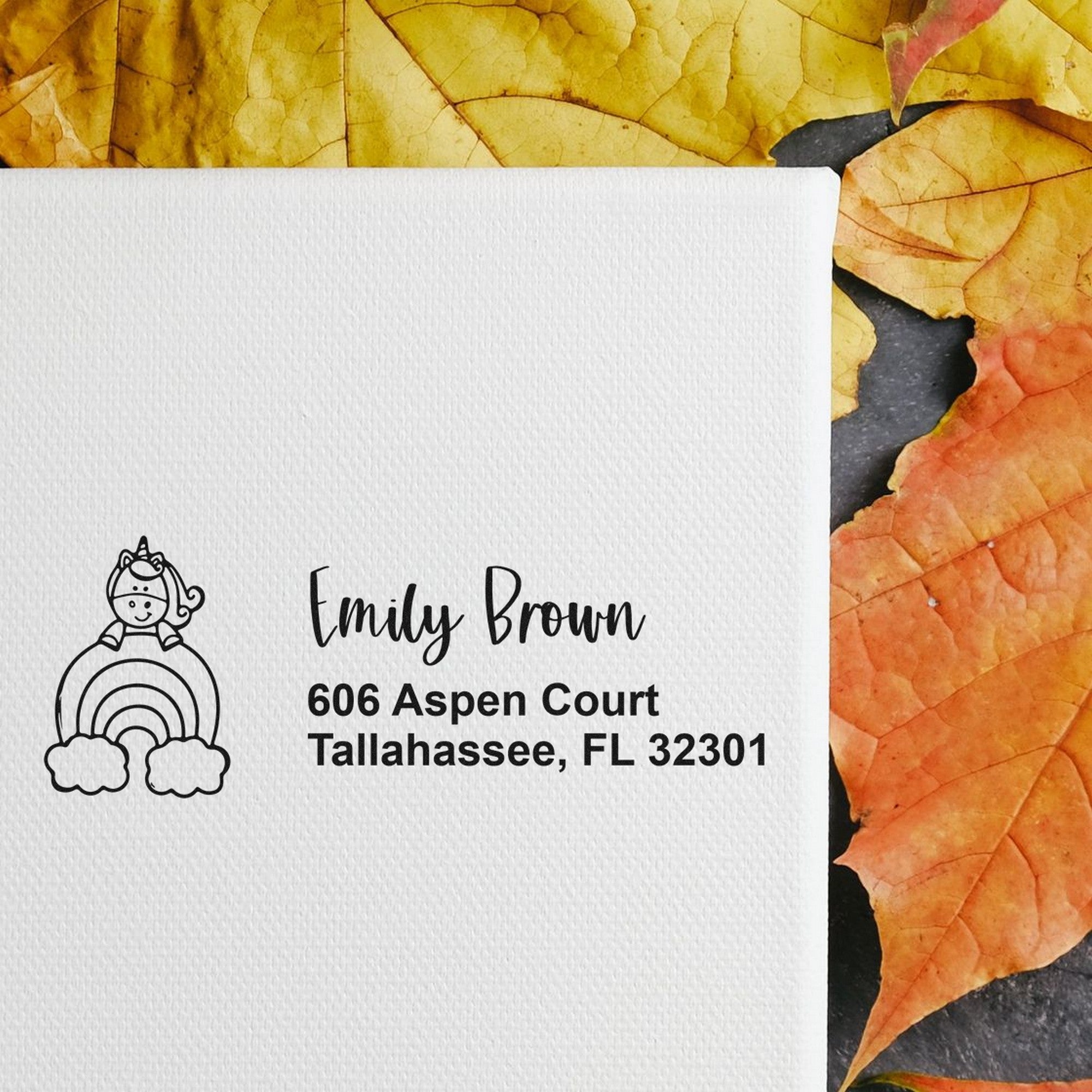 Self-Inking Whispering Elowyn Magical Unicorn Customized Address Stamp