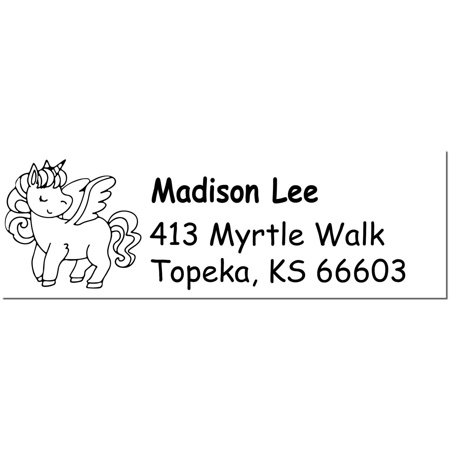 Stellar Novaheart Unicorn Customizable Address Return Rubber Stamp