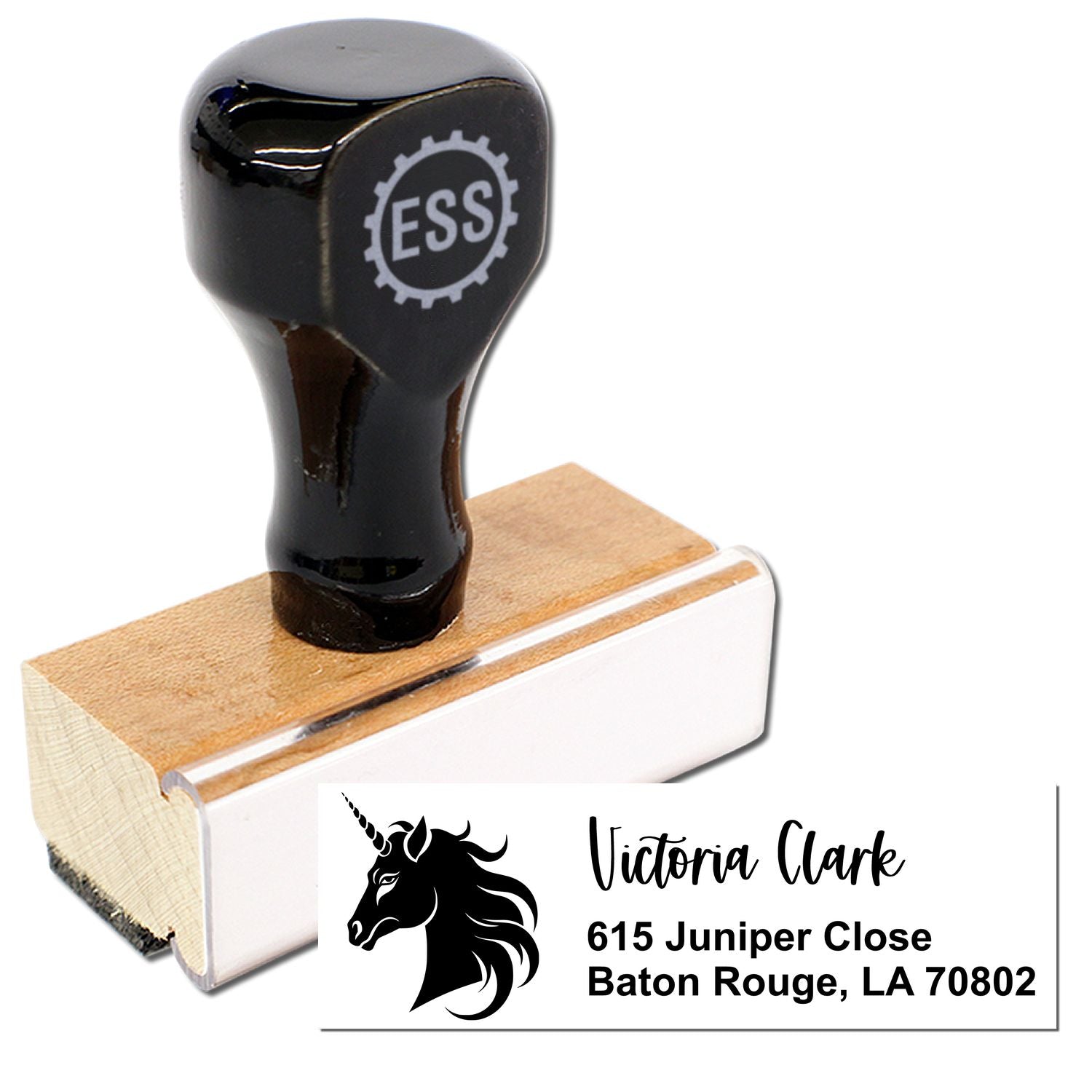 Radiant Radiantglow Unicorn Customizable Mail Address Rubber Stamp