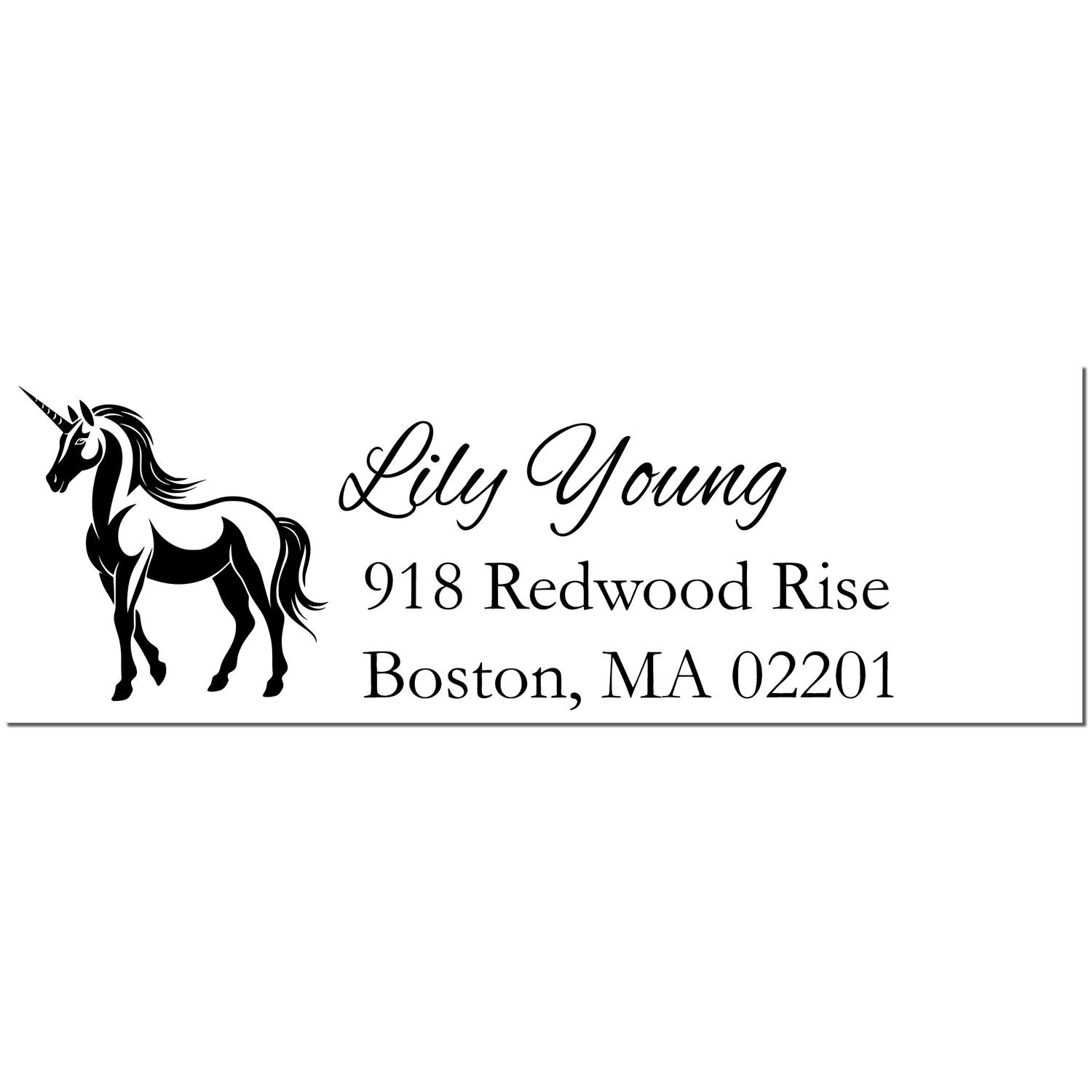 Starlit Skydancer Unicorn Customizable Address Label Rubber Stamp