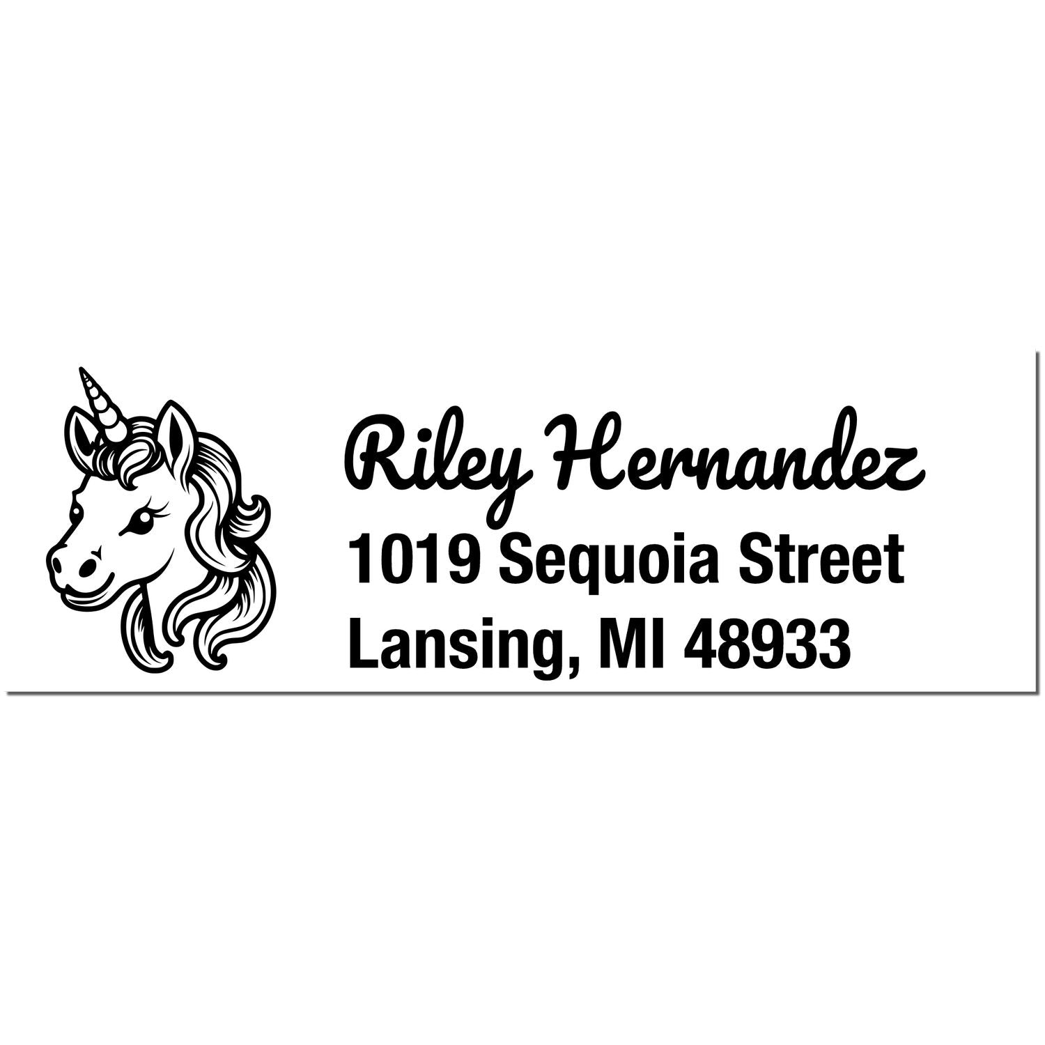 Moonlit Lunaflash Unicorn Personalized Address Rubber Stamp