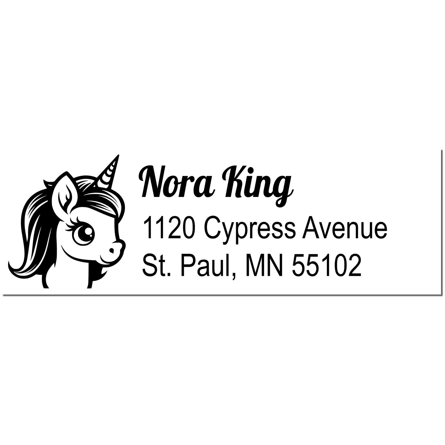 Self-Inking Sunlit Solarflare Magical Unicorn Handmade Name and Address Stamp