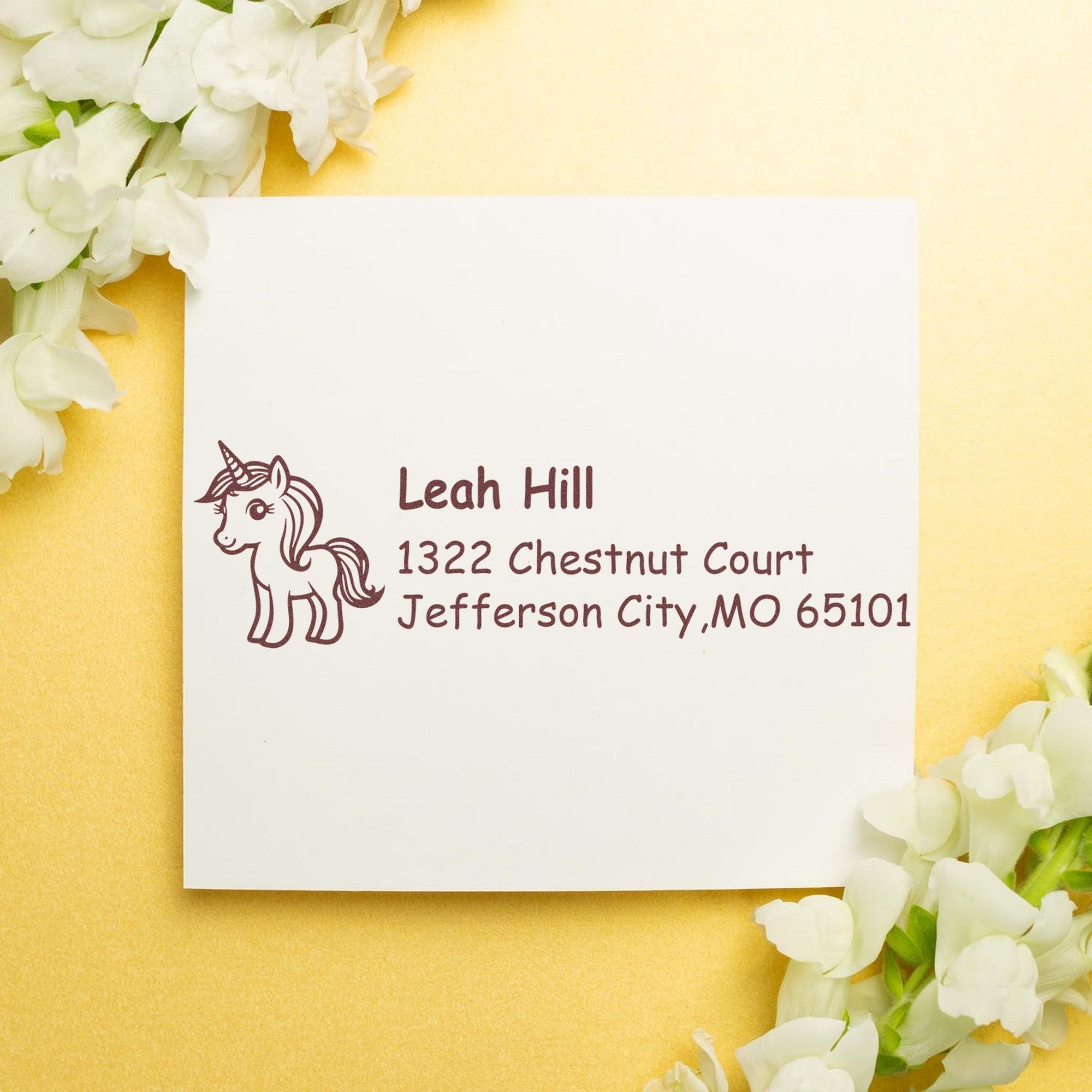 Sapphire Sapphirespirit Unicorn Personalized Mailing Rubber Stamp