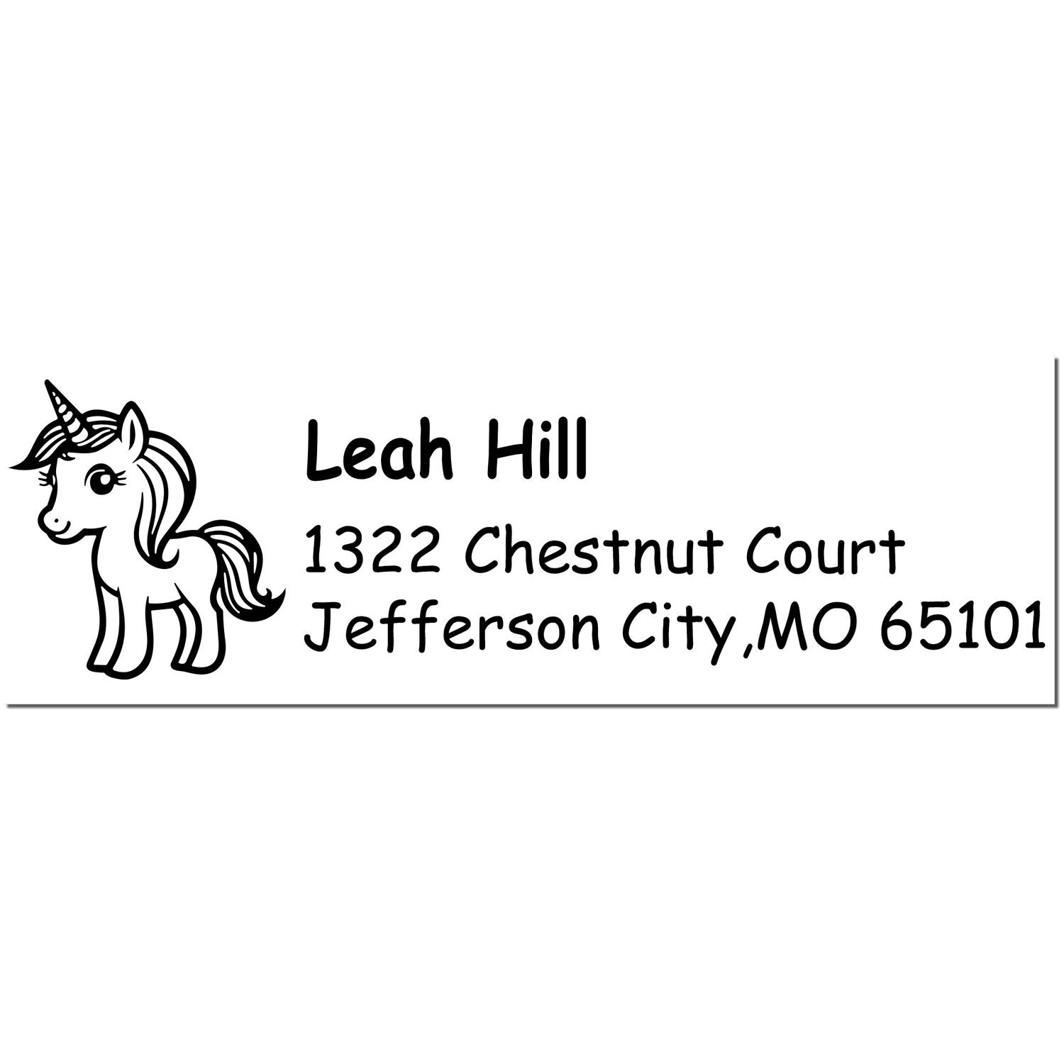 Sapphire Sapphirespirit Unicorn Personalized Mailing Rubber Stamp