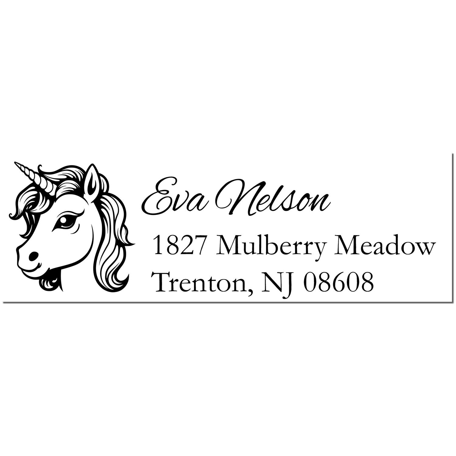 Rainbow Rainbowgleam Unicorn Personalized Mail Address Rubber Stamp