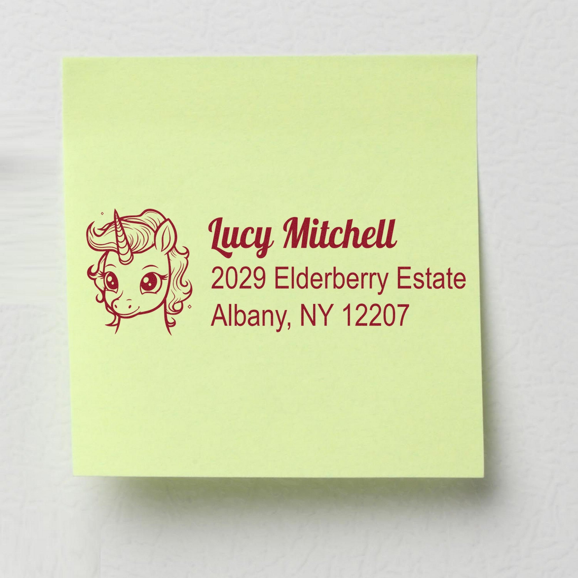 Golden Goldengleam Unicorn Personalized Home Address For Envelopes Rubber Stamp