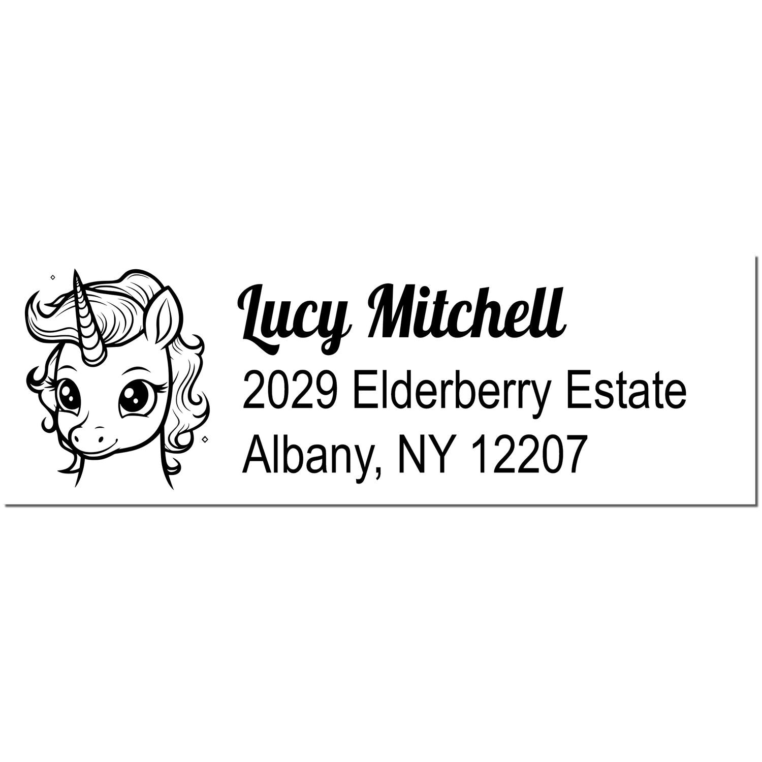 Golden Goldengleam Unicorn Customize Return Address