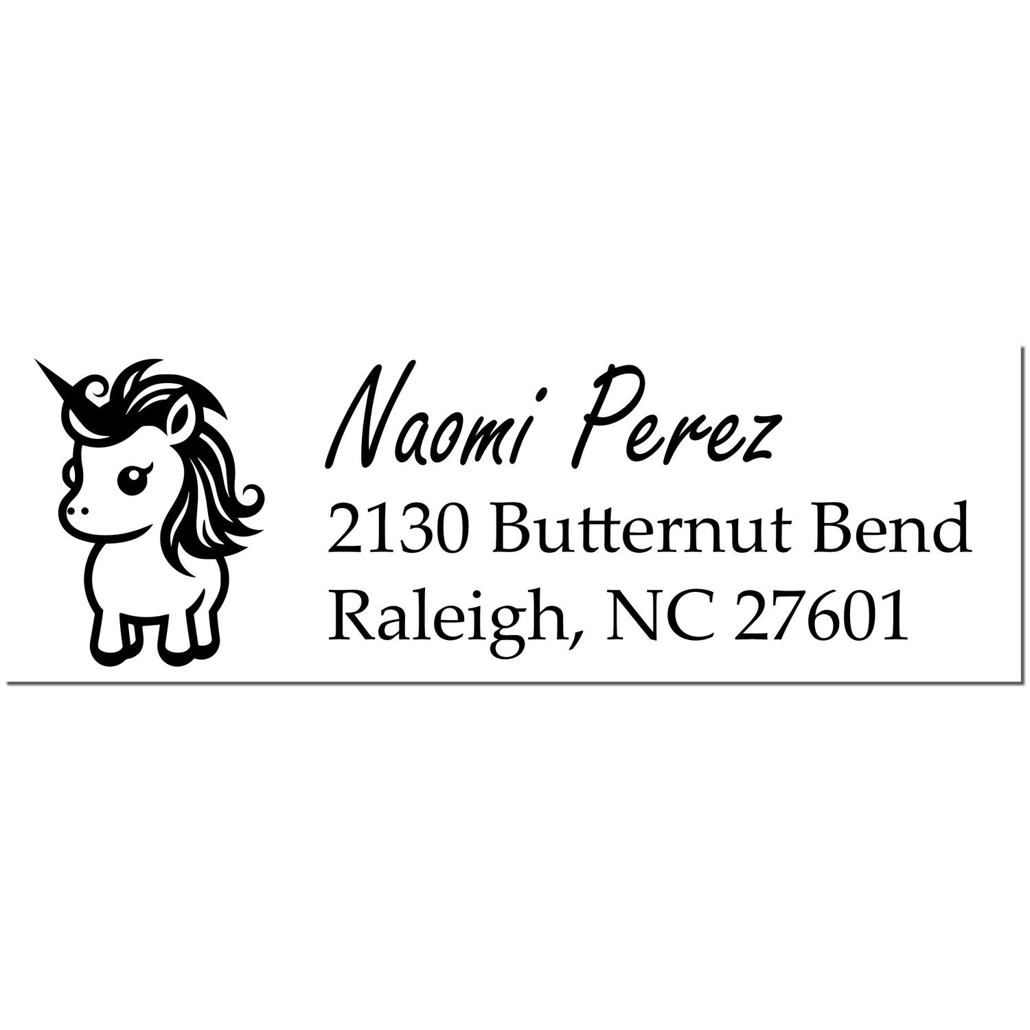 Pearl Pearldream Unicorn Personalized Address Label Rubber Stamp