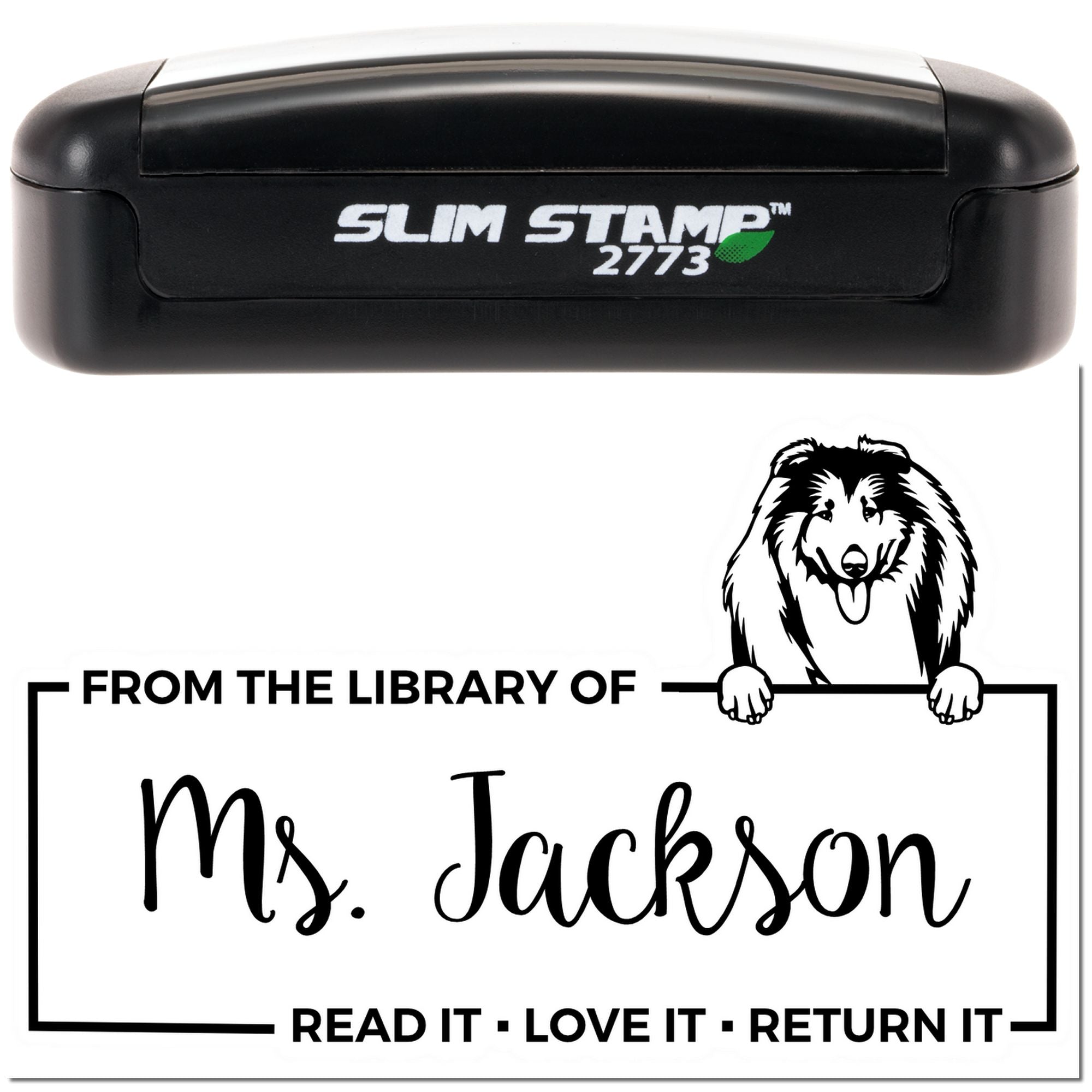 Custom From The Library Of Stamper with Collies - Engineer Seal Stamps