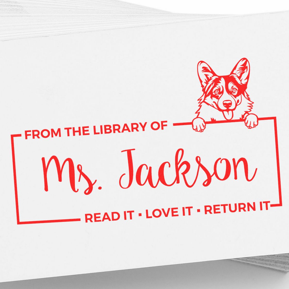 Pembroke Welsh Corgis Custom Pet-Themed Bookplate ? Stamp