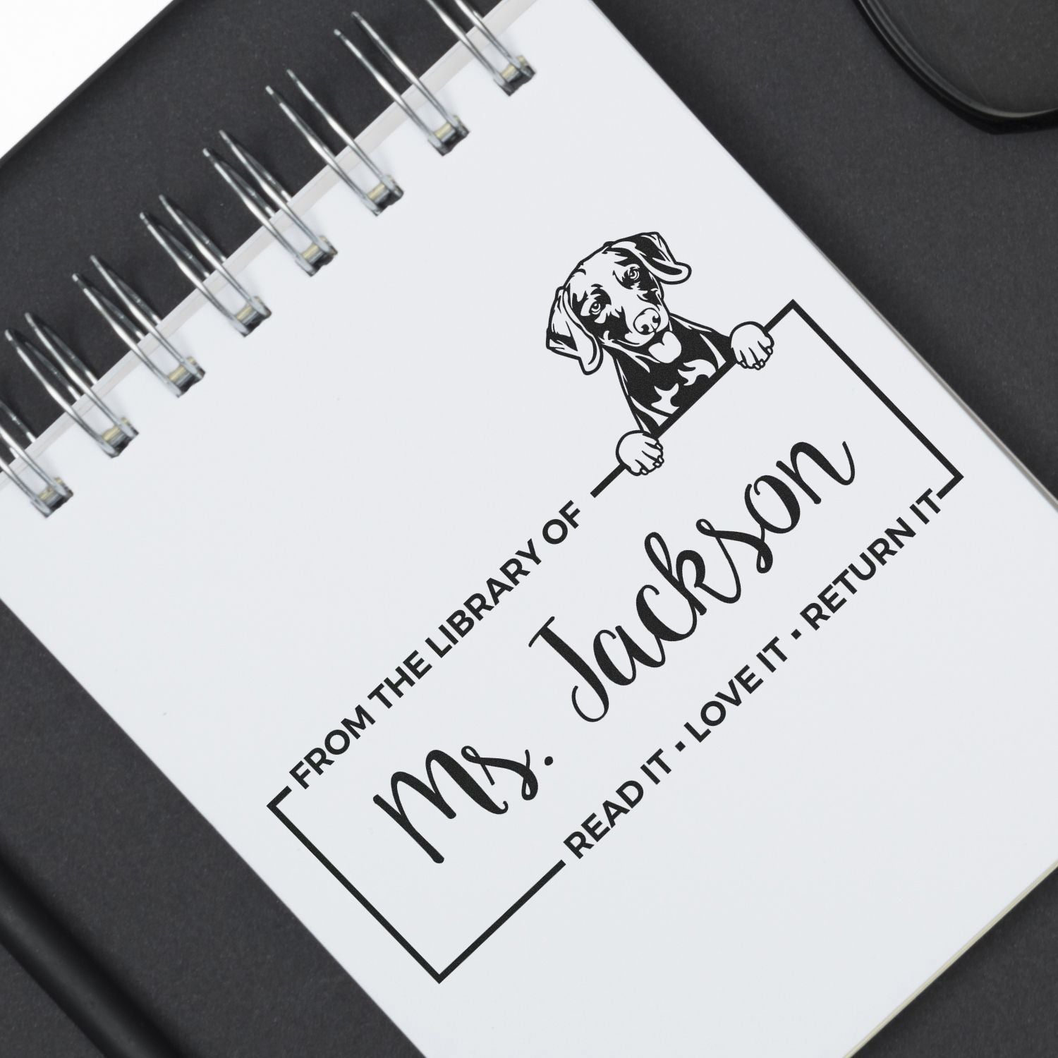 Weimaraner Custom Library Personalization Stamp