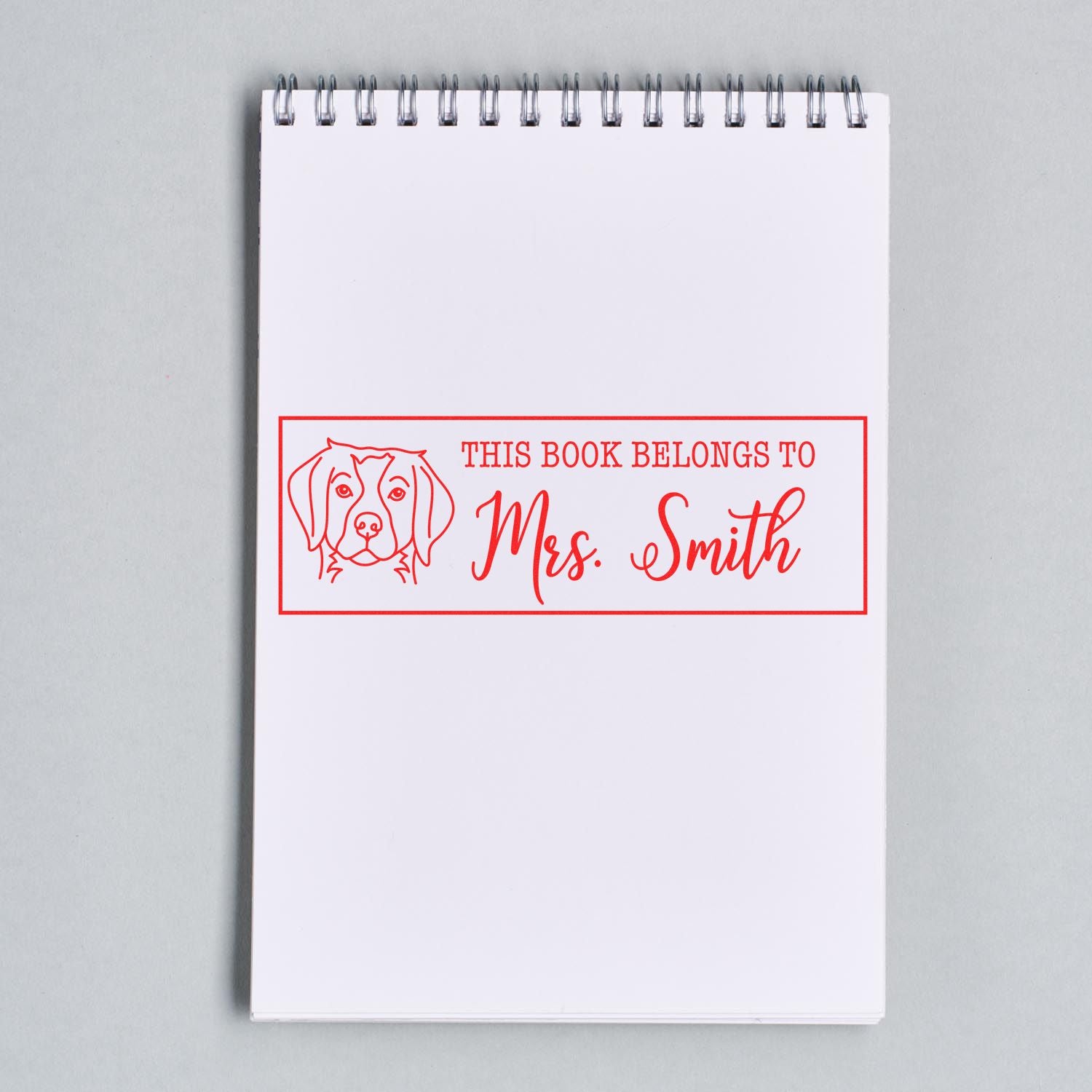 Portable Pre-Ink Brittany Spaniel Dog Custom Made Book Identification Stamp - Engineer Seal Stamps