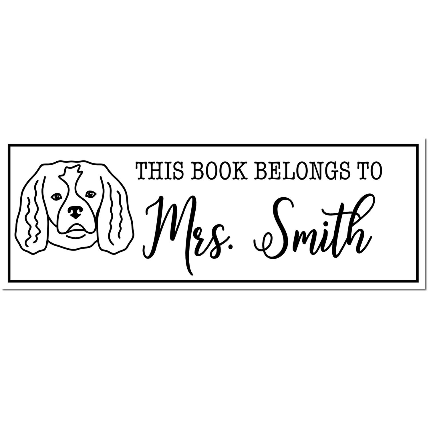 Wood Handle Cavalier King Charles Custom Free Little Library Rubber Stamp - Engineer Seal Stamps