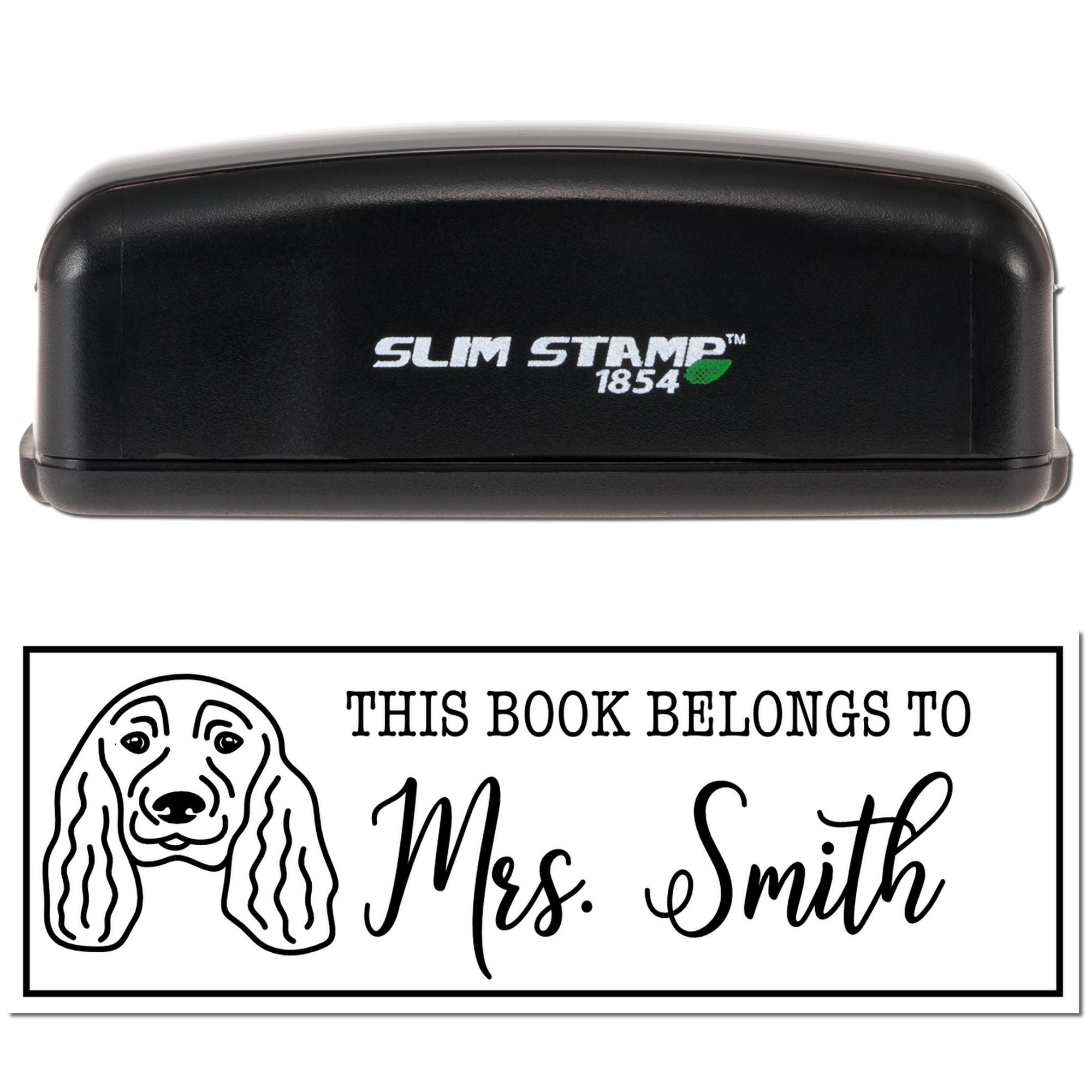 Portable Pre-Ink English Cocker Spaniel Dog Custom BookStamp - Engineer Seal Stamps