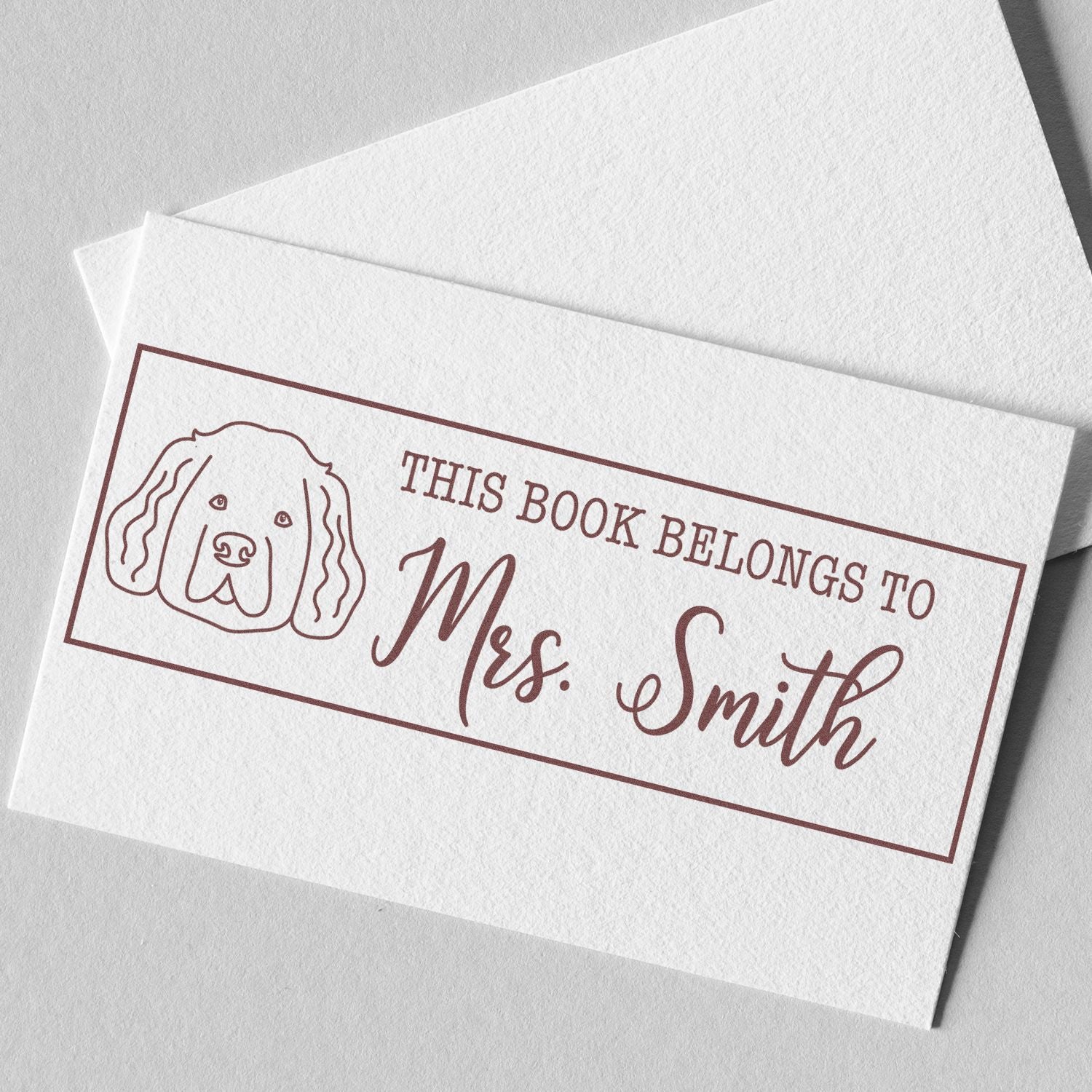 PSI Pre-Inked Newfoundland Dog Outline Custom Made Book Identification Stamp - Engineer Seal Stamps