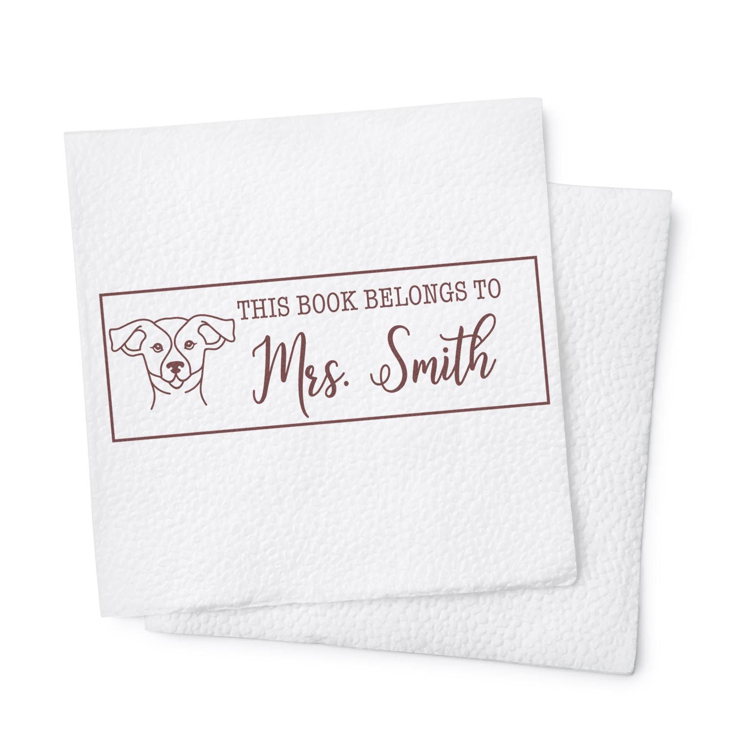 Portable Pre-Ink Russell Dog Custom Made Book Belongs Stamp - Engineer Seal Stamps