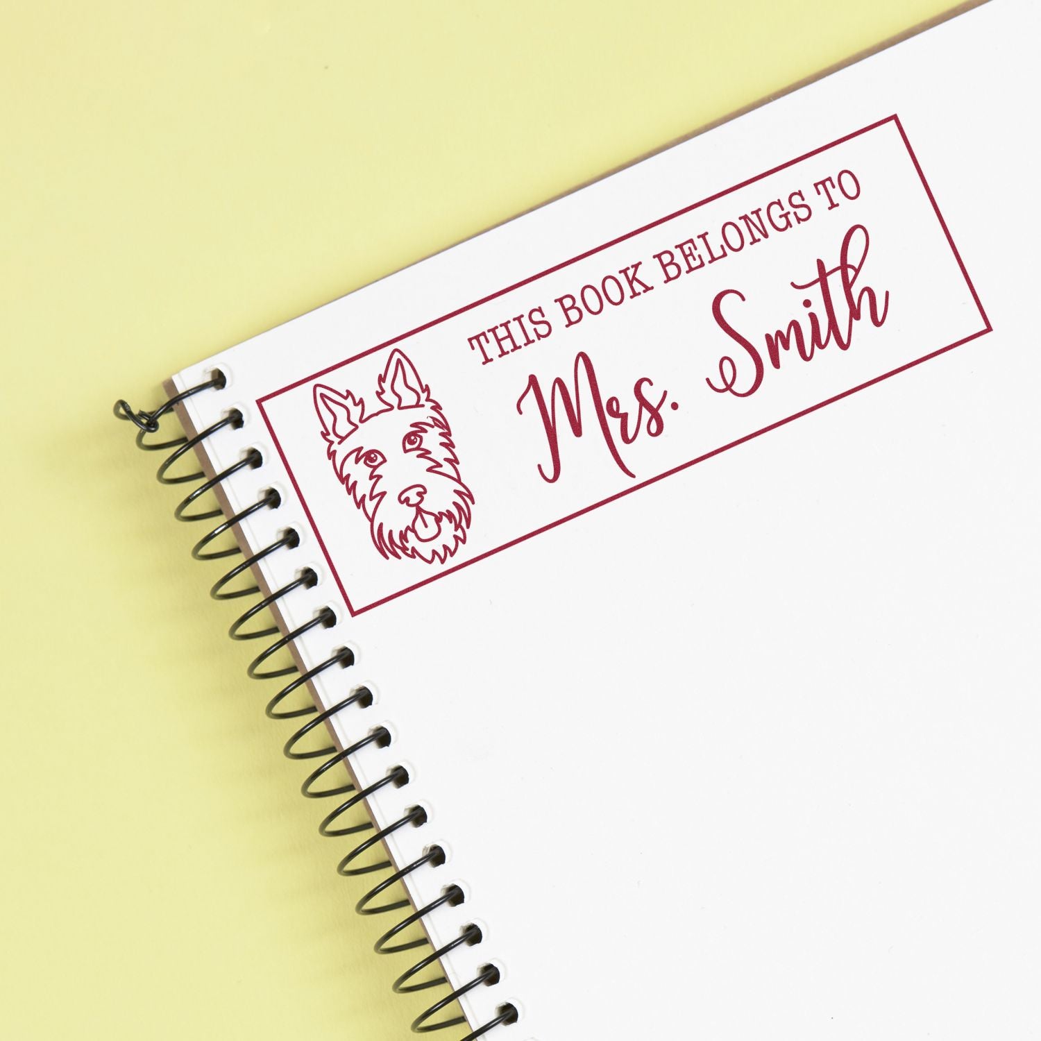 PSI Pre-Inked Scottie Dog Outline Custom Book Nook Stamp - Engineer Seal Stamps