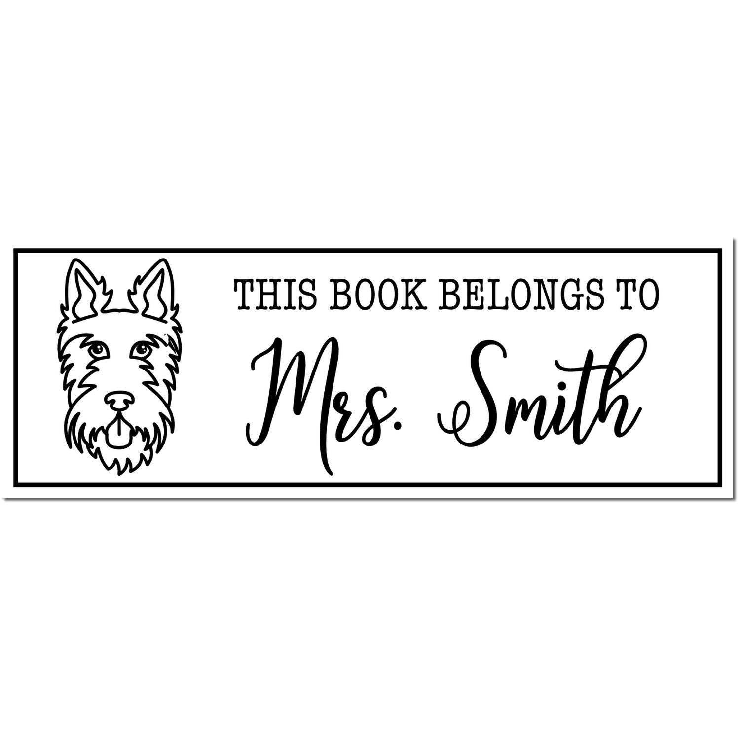 Portable Pre-Ink Scottie Dog Custom Made Book Stamp - Engineer Seal Stamps