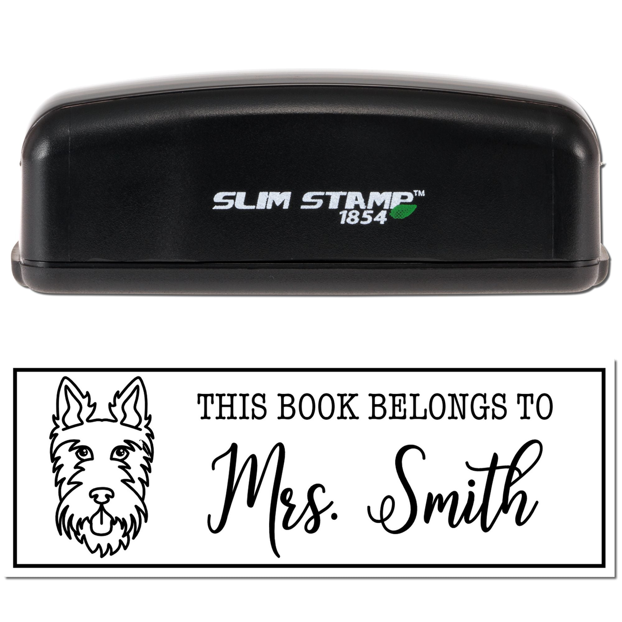 Portable Pre-Ink Scottie Dog Custom Made Book Stamp - Engineer Seal Stamps