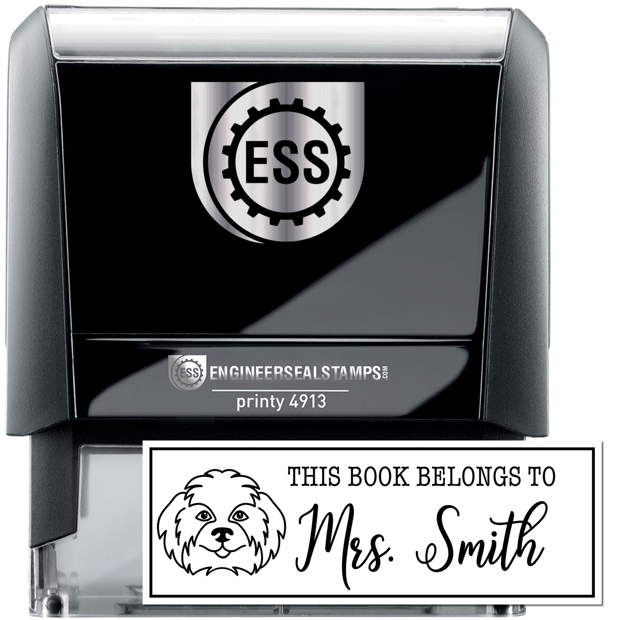 Self-Inking Shih Tzu Outline Customized Book Stamp