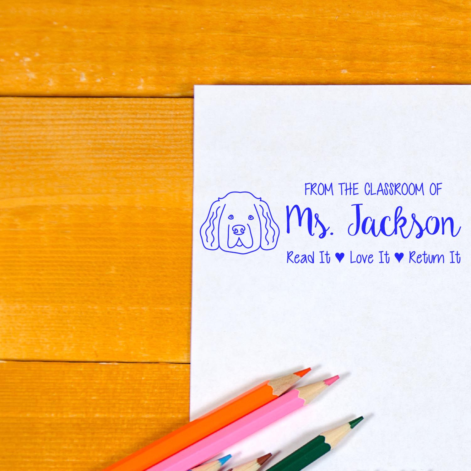 Self-Inking Personalized Book Identification Stamp with Newfoundland Image - Engineer Seal Stamps