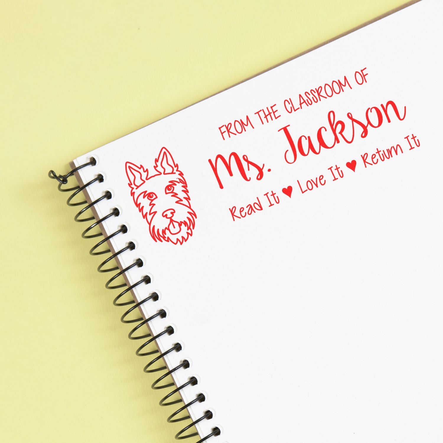 Self-Inking Customized Book Belongs Stamp with Scottie Image - Engineer Seal Stamps
