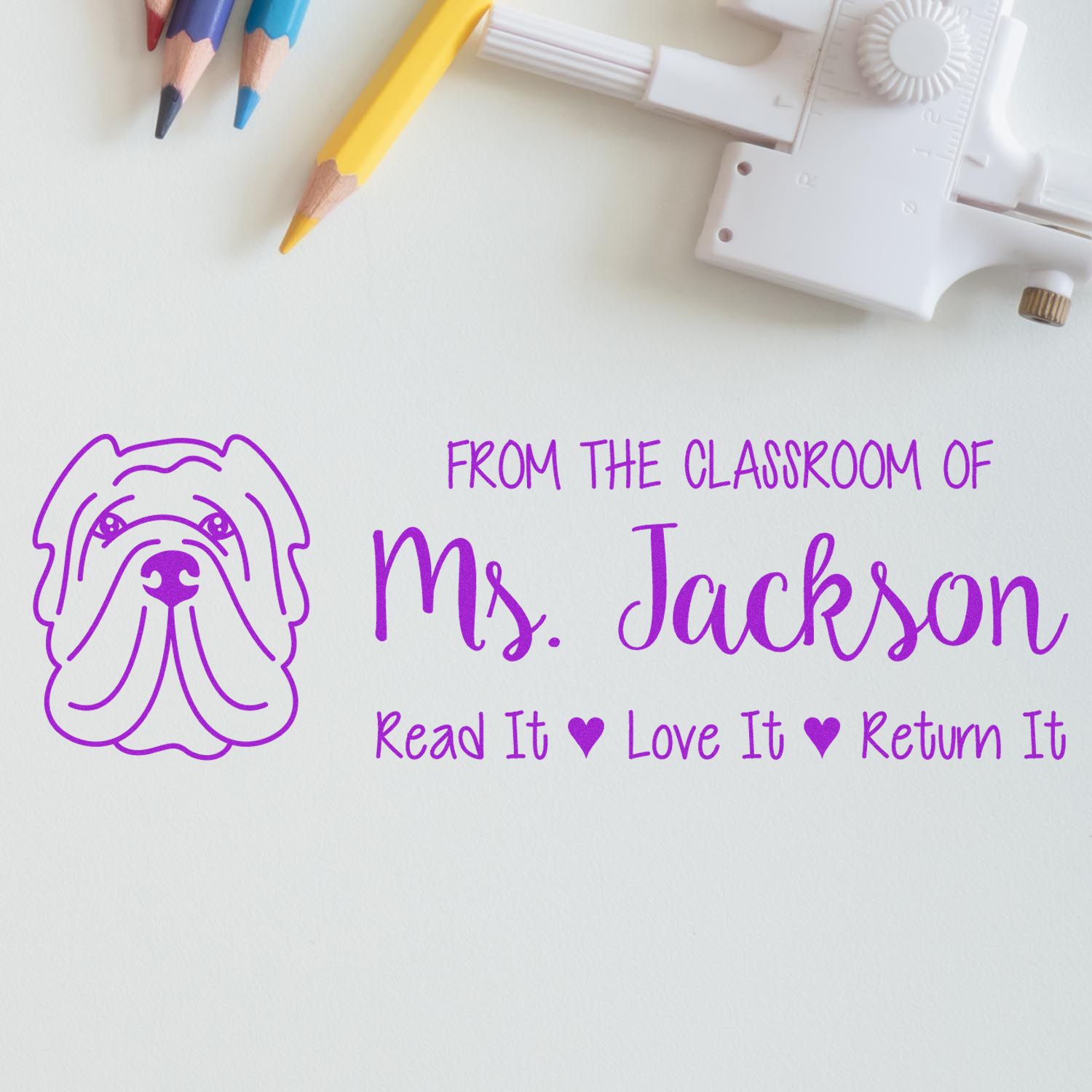 Sharpei Custom Read It Love It Stamp Pre-Inked - Engineer Seal Stamps