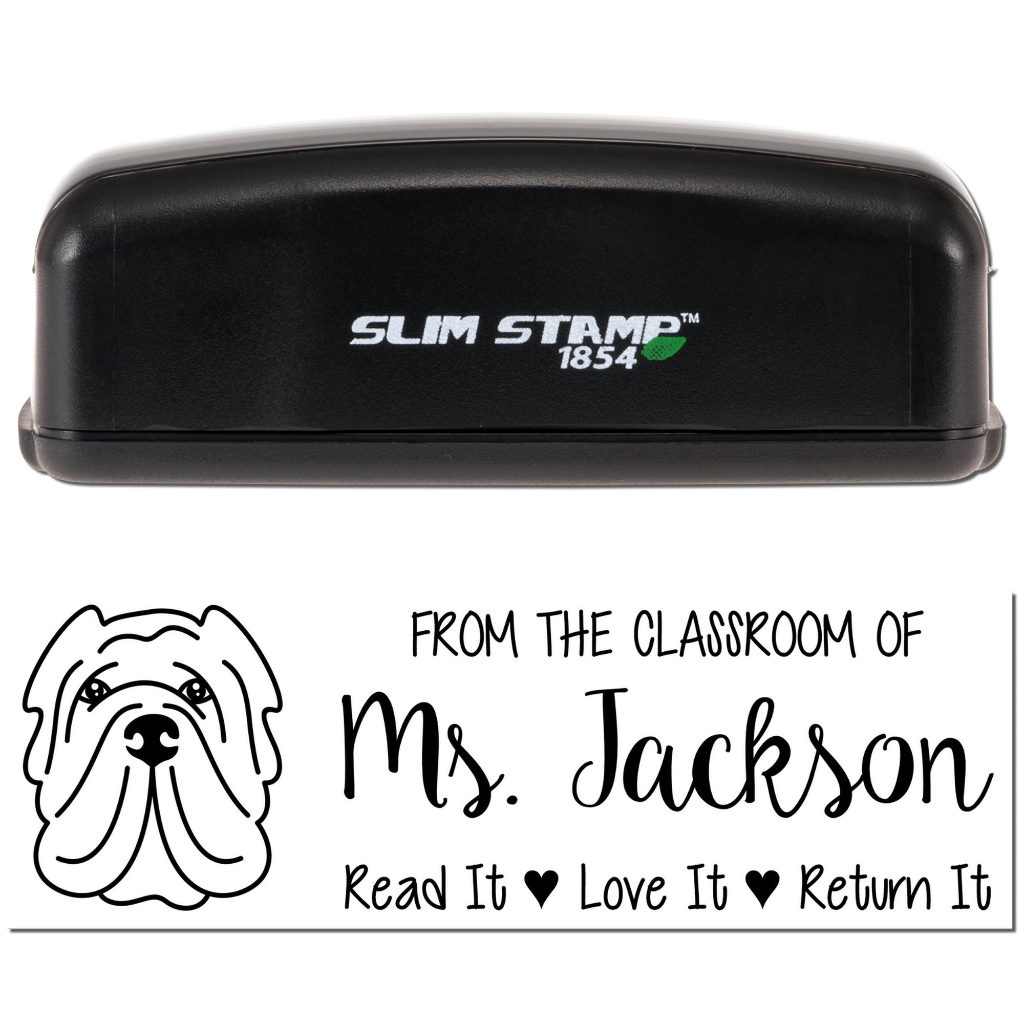 Pre-Inked Sharpei Outline Personalized BookStamp Stamp - Engineer Seal Stamps