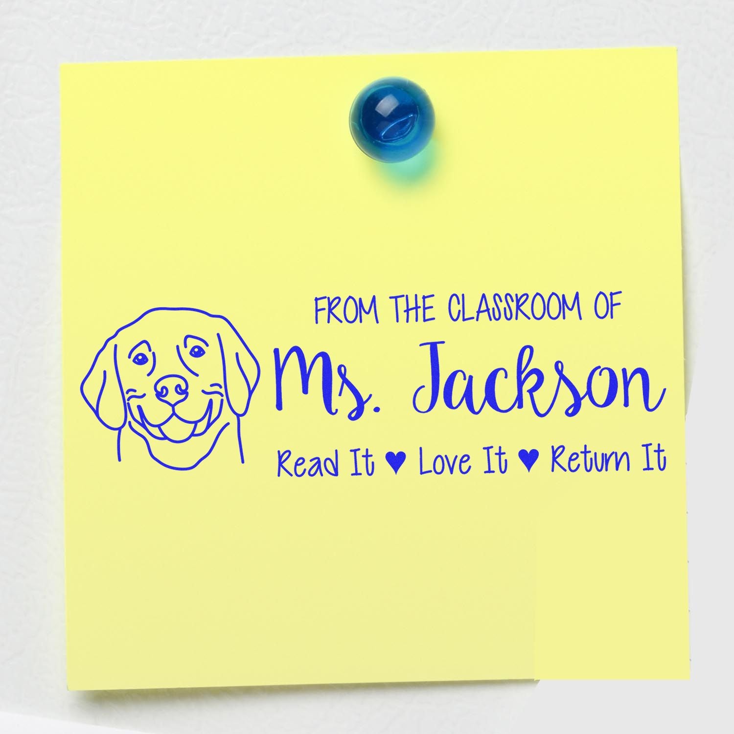 Self-Inking Customized Teacher Classroom Stamp with Weimaraner Image - Engineer Seal Stamps