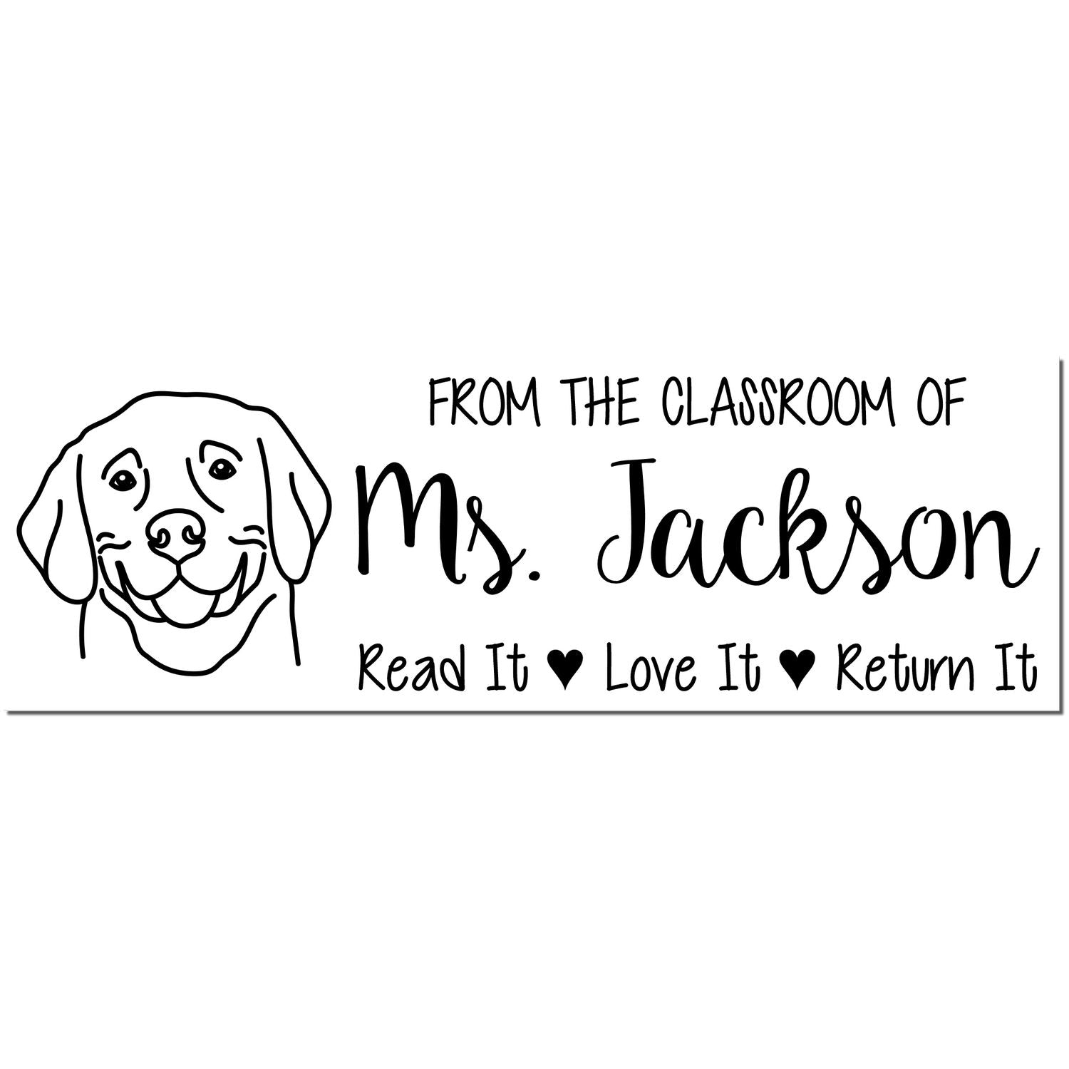 Self-Inking Customized Teacher Classroom Stamp with Weimaraner Image - Engineer Seal Stamps
