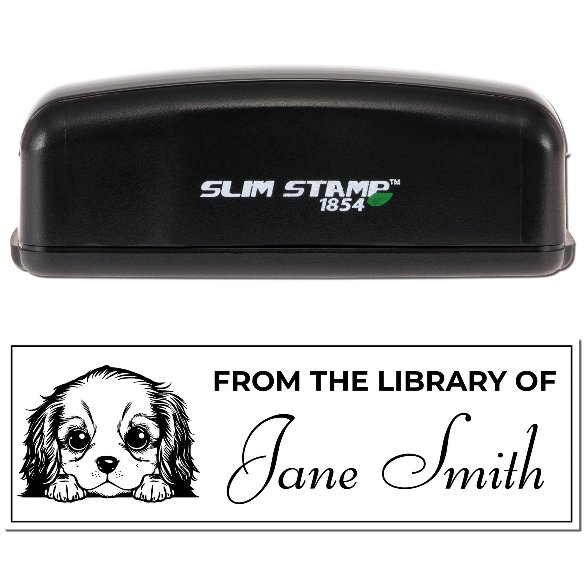 Slim Cavalier King Charles Spaniel Bibliophile Personalized Stamp - Engineer Seal Stamps