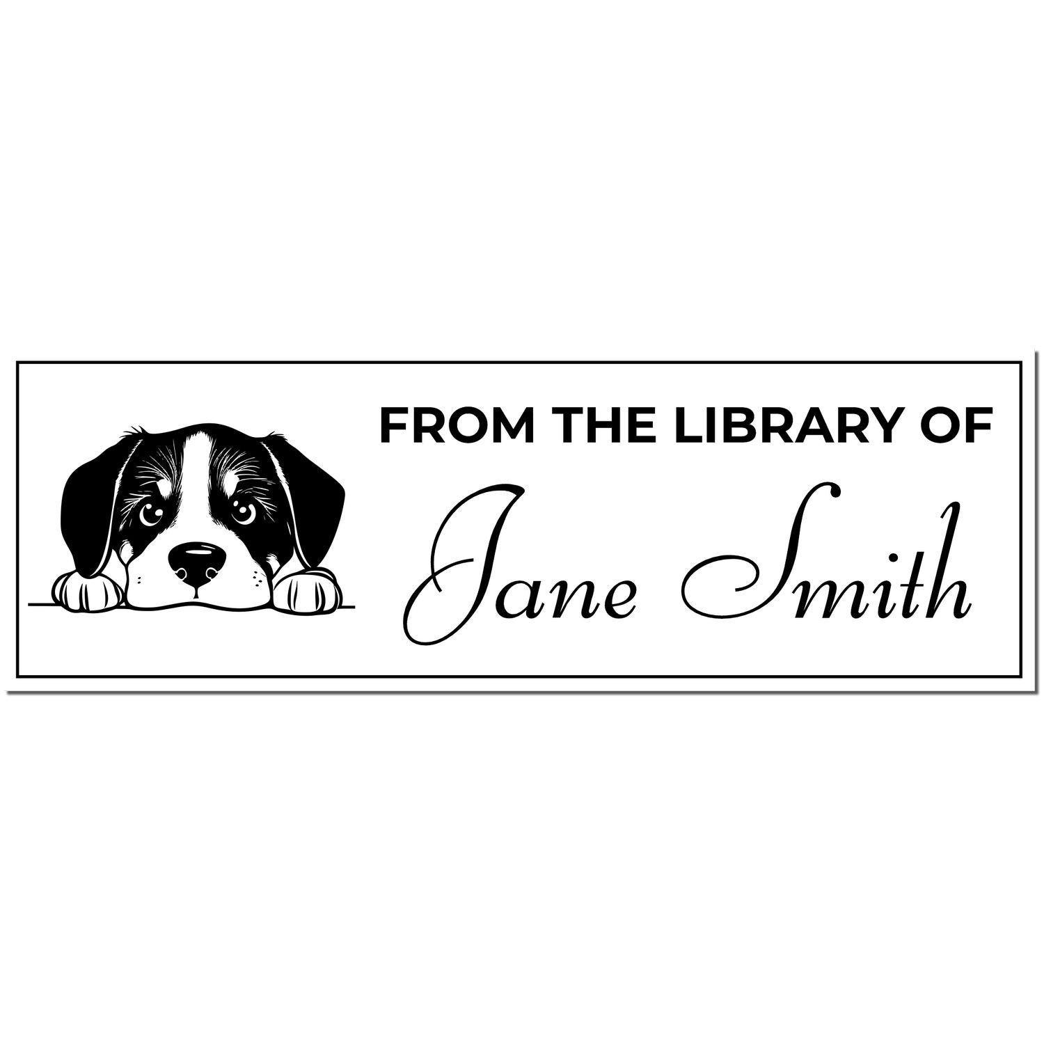 Wood Handle Greater Swiss Mountain Dog Property Of Book Stamp - Engineer Seal Stamps