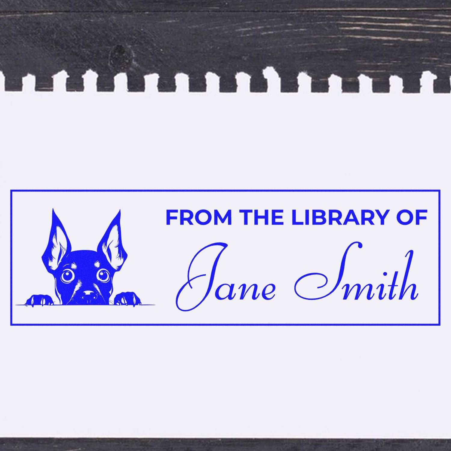 Slim Miniature Pinscher Personalized Book Stamps