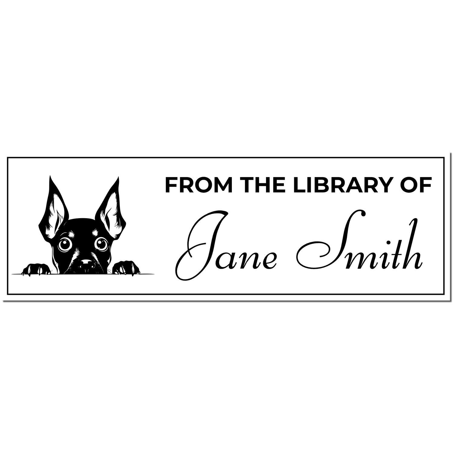 Slim Miniature Pinscher Personalized Book Stamps