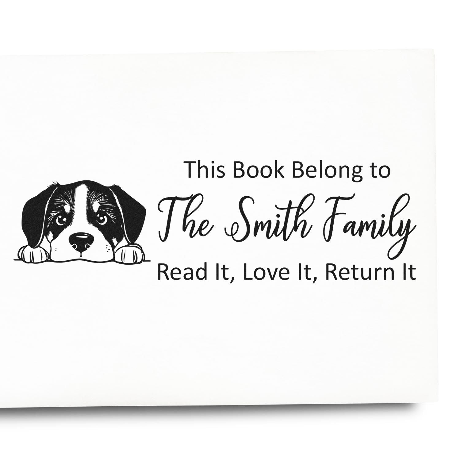 Greater Swiss Mountain Dog Custom Puppy Library Rubber Stamp