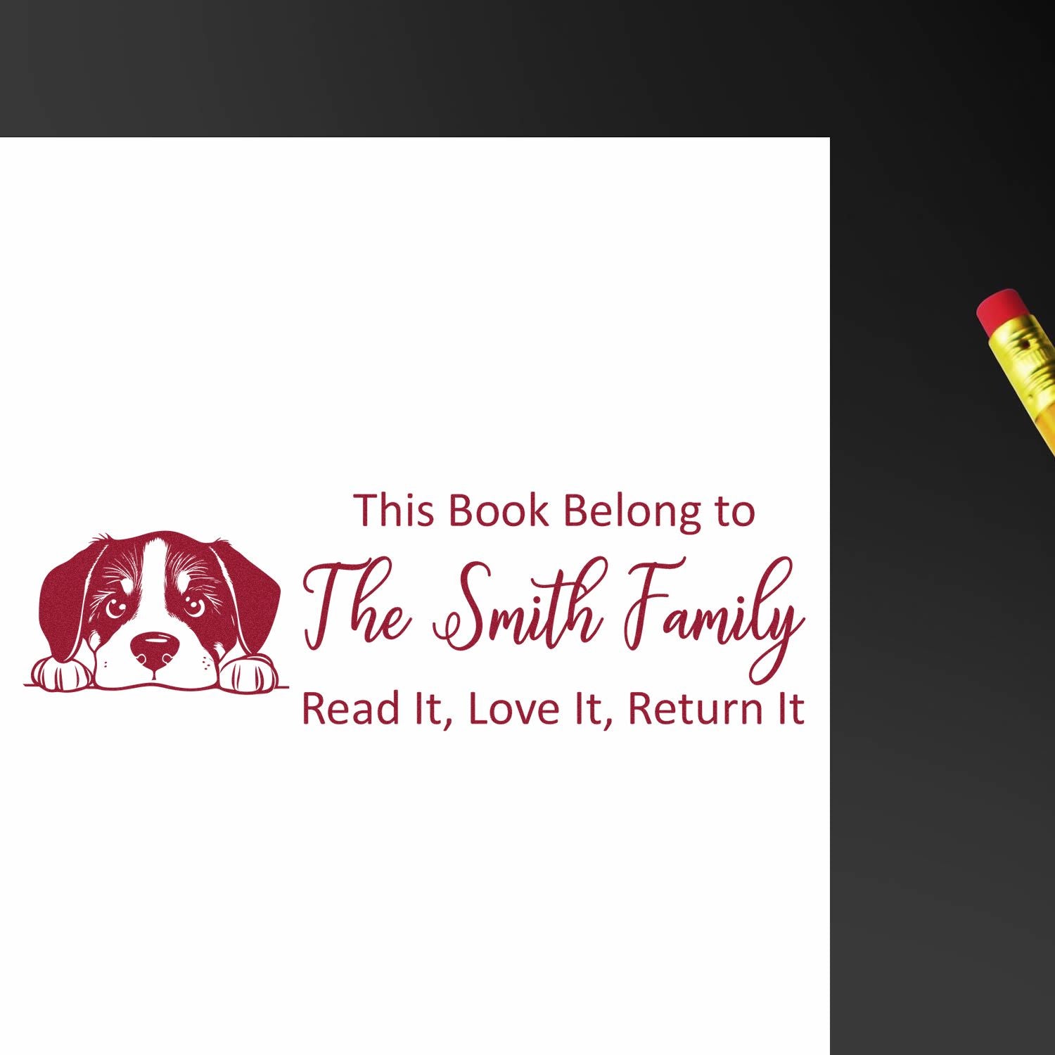 Greater Swiss Mountain Dog Custom Puppy Library Rubber Stamp